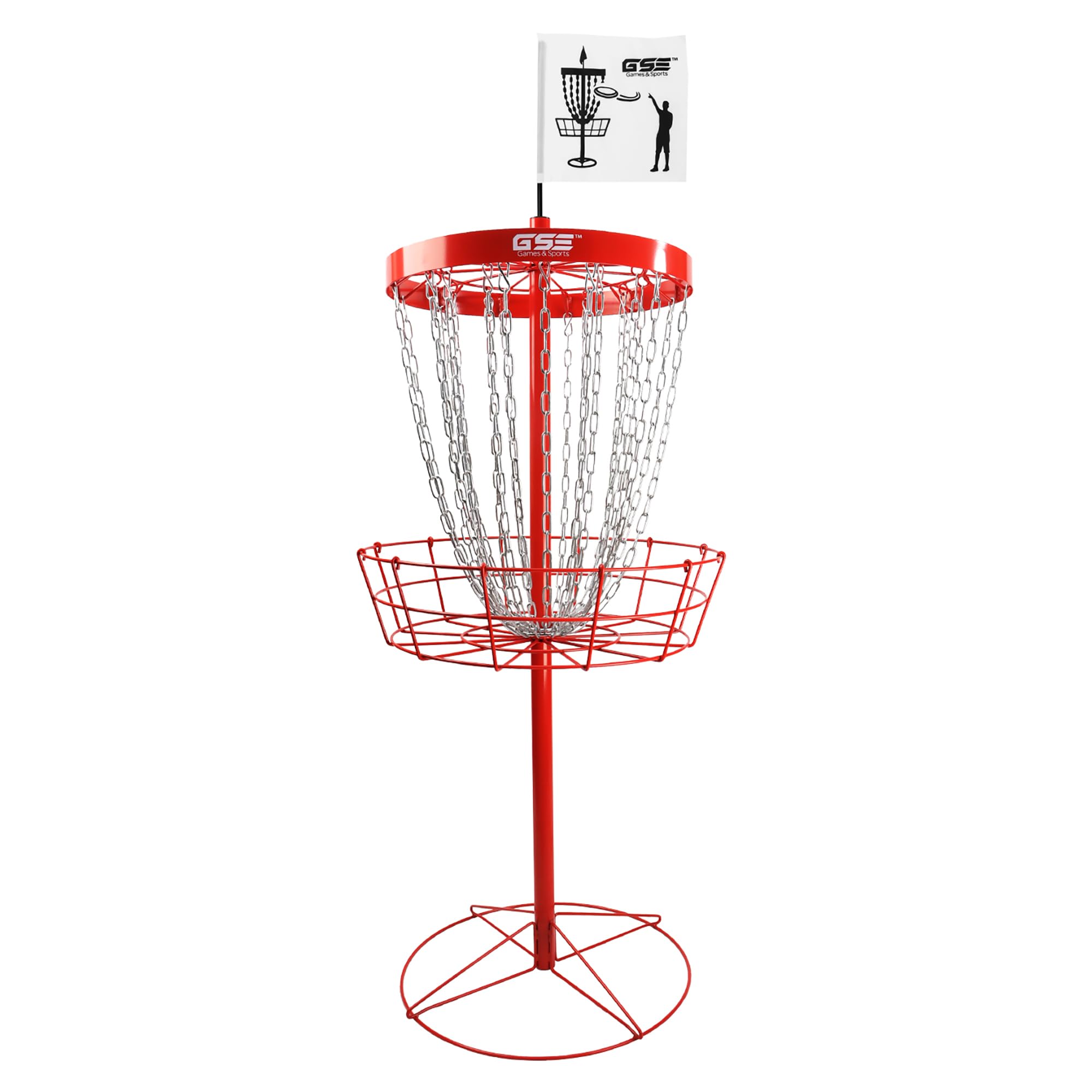 GSE PRO Portable Disc Golf Target Basket - 12 or 24 Chain Metal Practice Basket for Outdoor Disc Golf Training | Perfect for Backyard, Park & Tournament Practice