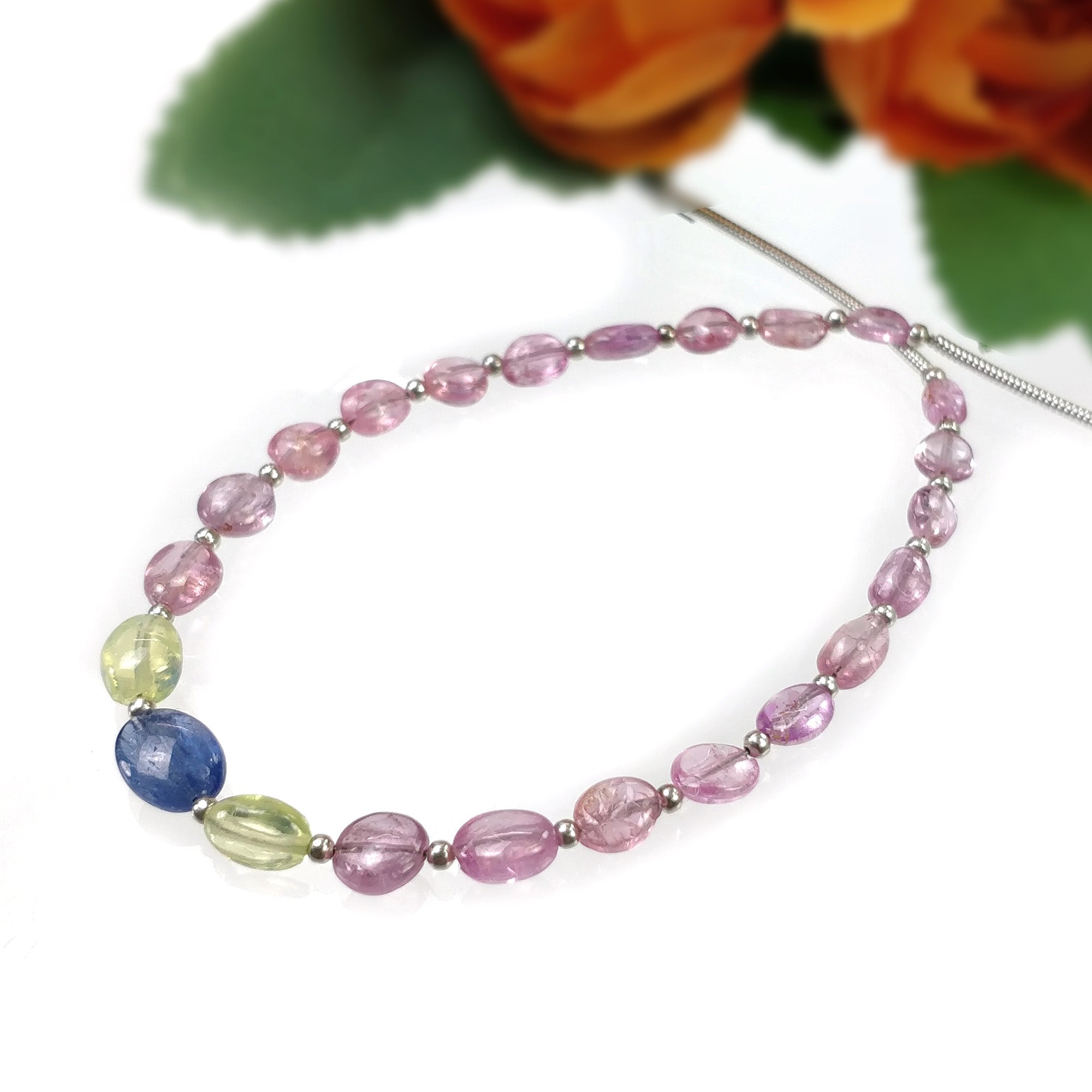 Natural Untreated Burmese Ruby & Blue Sapphire Chrysoberyl Gemstone Loose Beads - 17.00cts Oval Plain Nuggets (5x3mm to 7x6mm) for Jewelry Making, DIY Crafts & Healing Crystal Collections