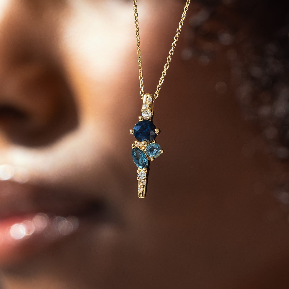 Ocean Starry Cluster Necklace - Elegant Celestial Jewelry for Women, Perfect for Evening Parties, Date Nights & Special Occasions