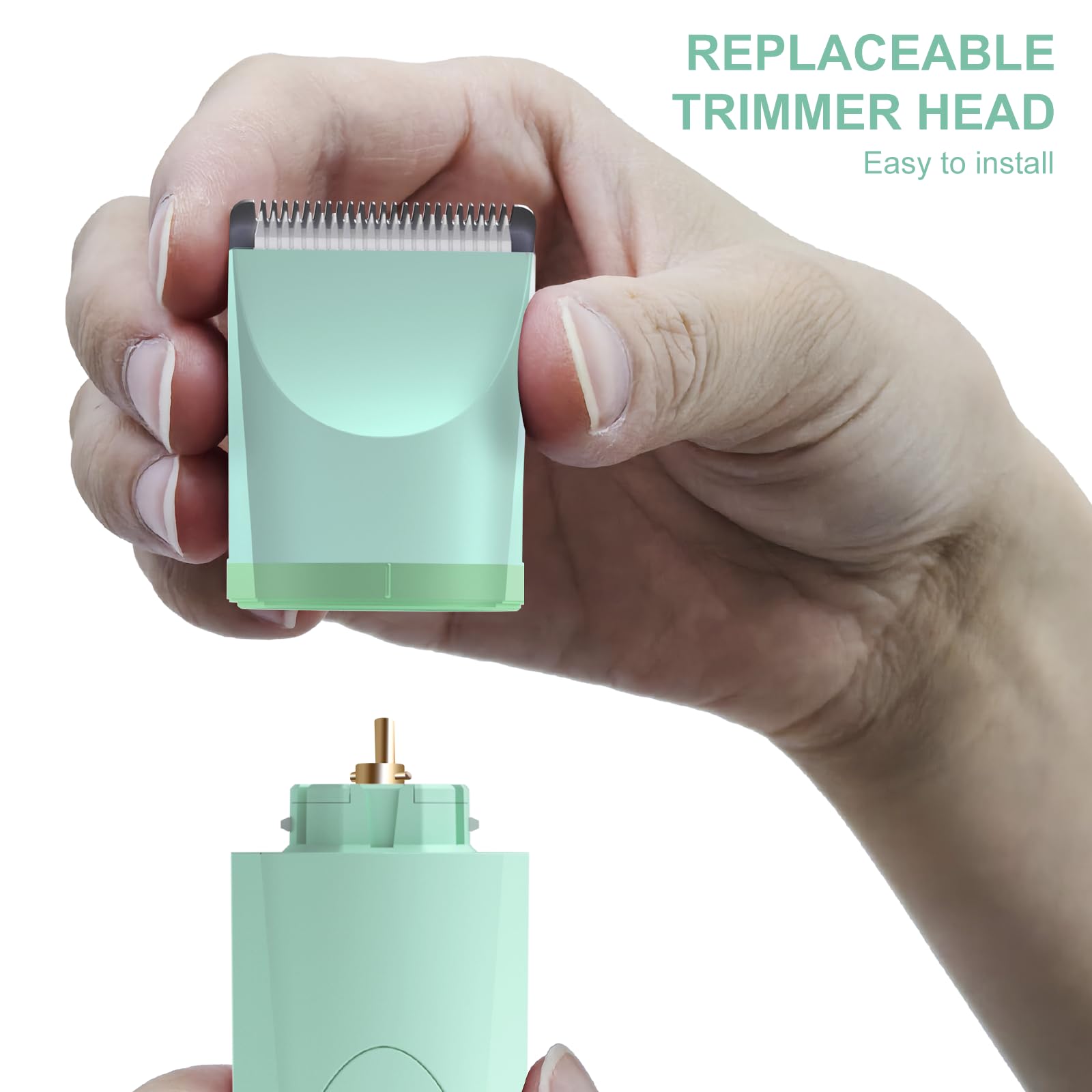OLOV Electric Body Hair Trimmer for Men & Women - Waterproof Wet/Dry Groin & Bikini Trimmer with Replaceable Ceramic Blades, USB Rechargeable - Perfect for Travel, Gym & Personal Hygiene Care