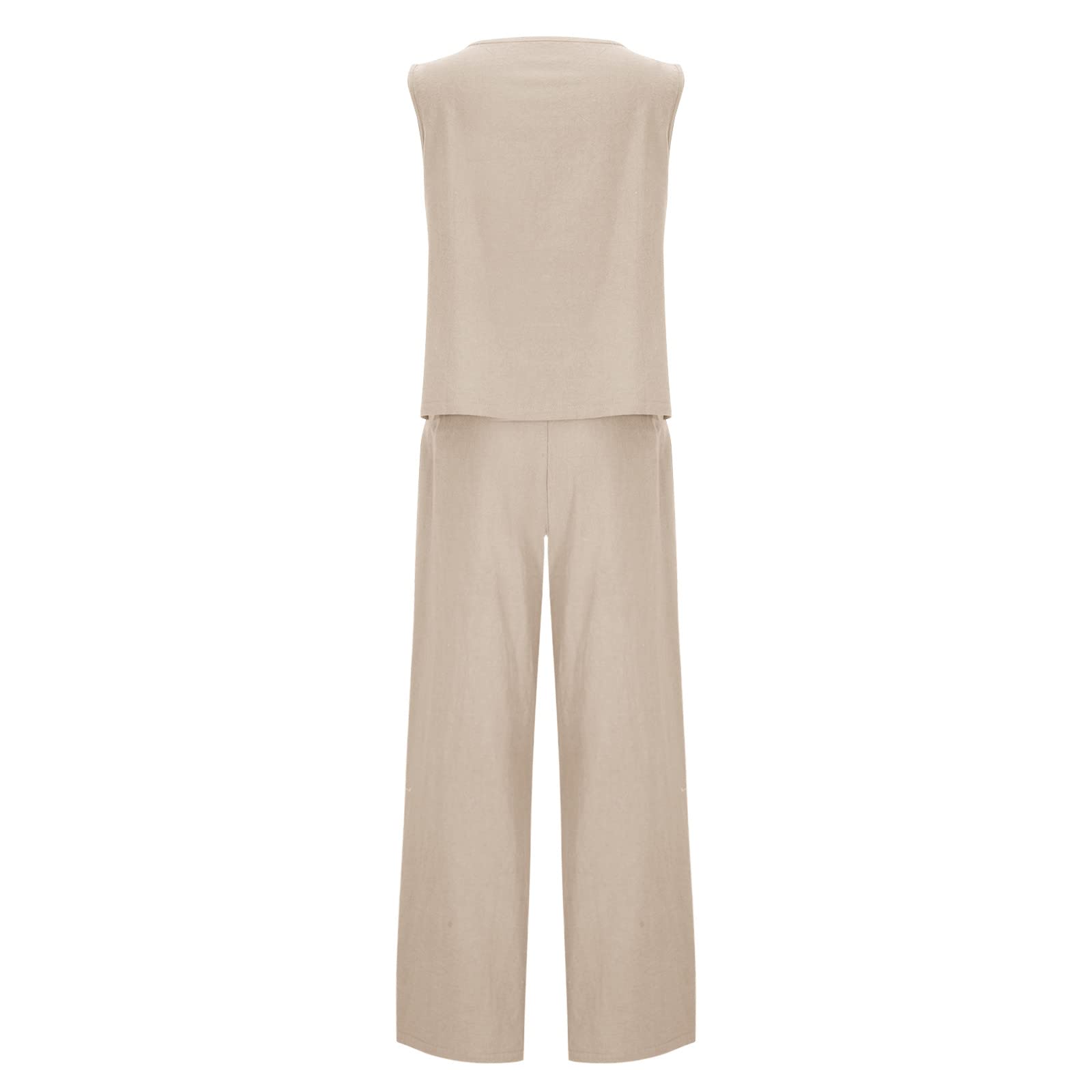 Women's 2-Piece Summer Outfits - Sleeveless Tank & Jogger Set for Lounge & Travel
