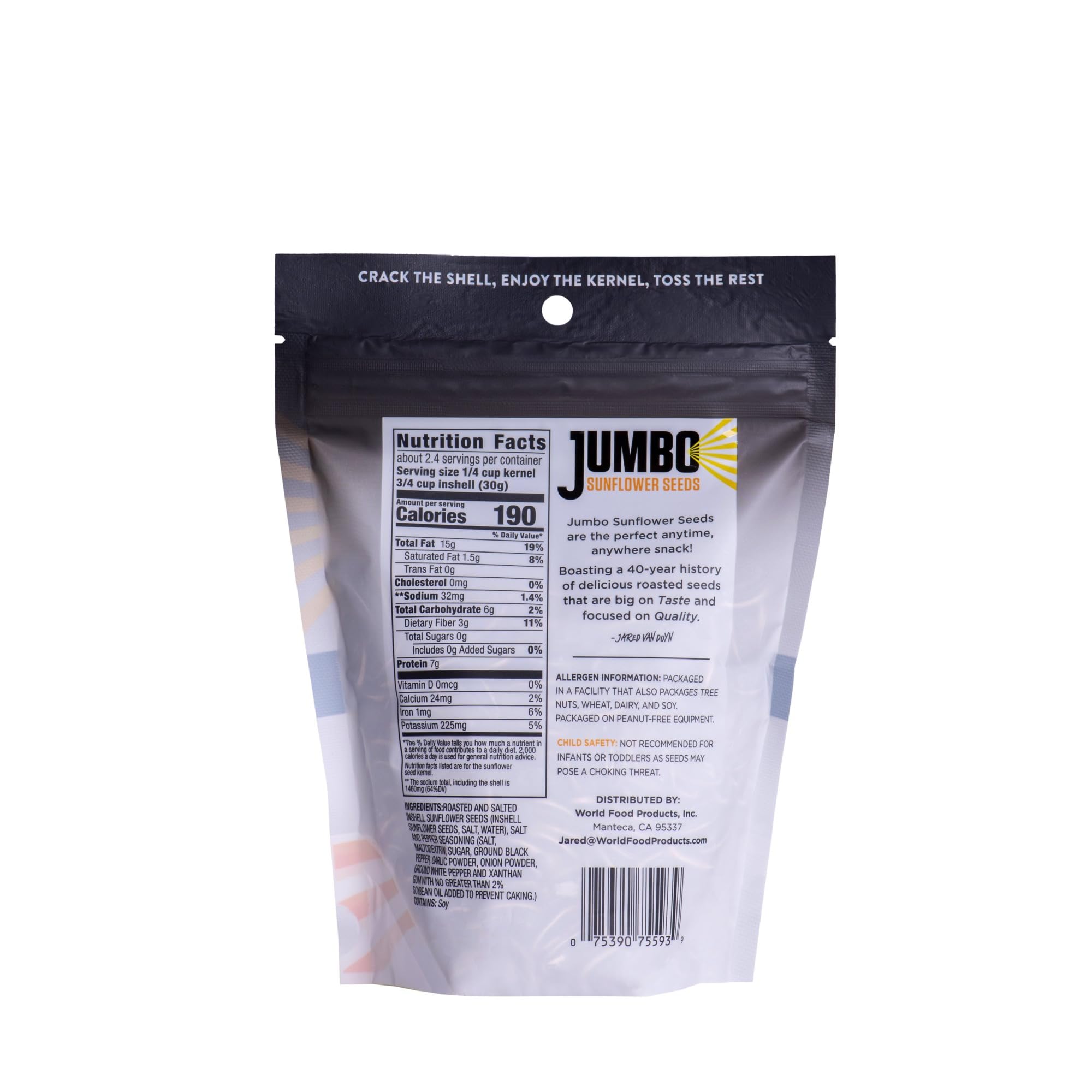 Jumbo Sunflower Seeds Sampler Pack - Original, Ranch, Pepper, BBQ, Chipotle, No Salt (11 Bags) | Healthy Snacks for Road Trips, Office & Outdoor Activities