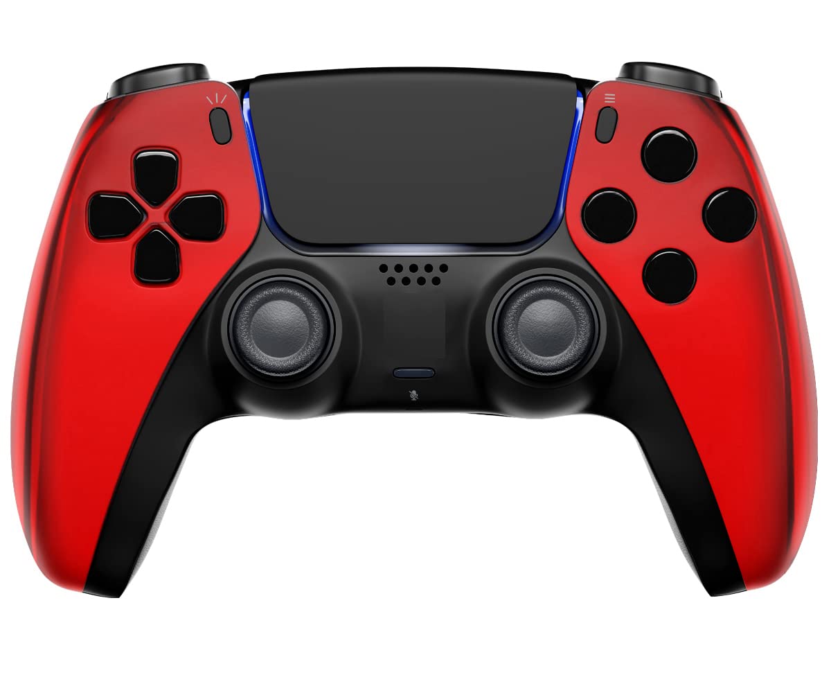 MODDEDZONE Wireless PS5 Controller with Rapid Fire & Anti-Recoils Mods - Customizable Macros via App for FPS Games on PS5 & PC - Enhanced Gaming Experience (Chrome Red) - Perfect for Call of Duty, Fortnite & Competitive Gaming