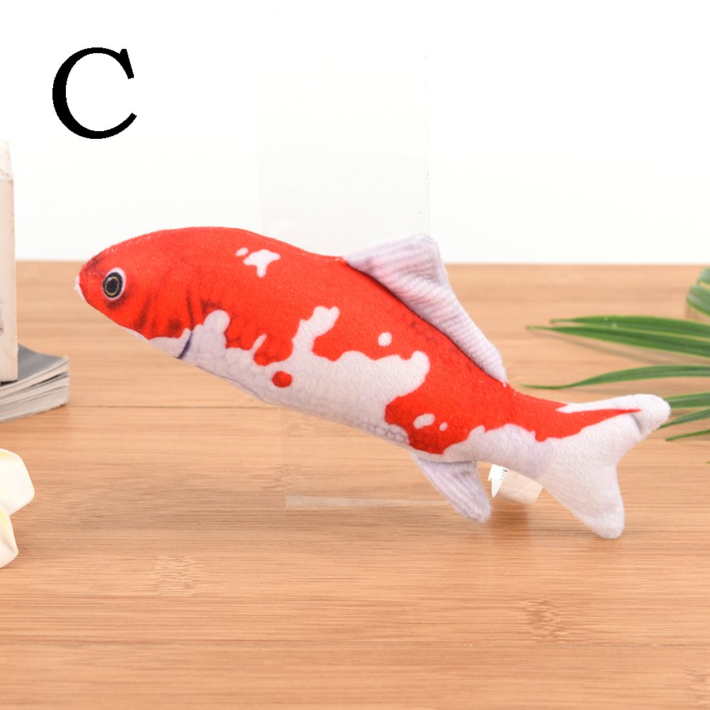 CoscosX Realistic Plush Koi Fish Toy - Interactive Cat & Dog Chew Toy with Crinkle Sound, Lifelike Simulation Snapper Shape for Kittens & Puppies - Perfect for Playtime, Training, and Stress Relief