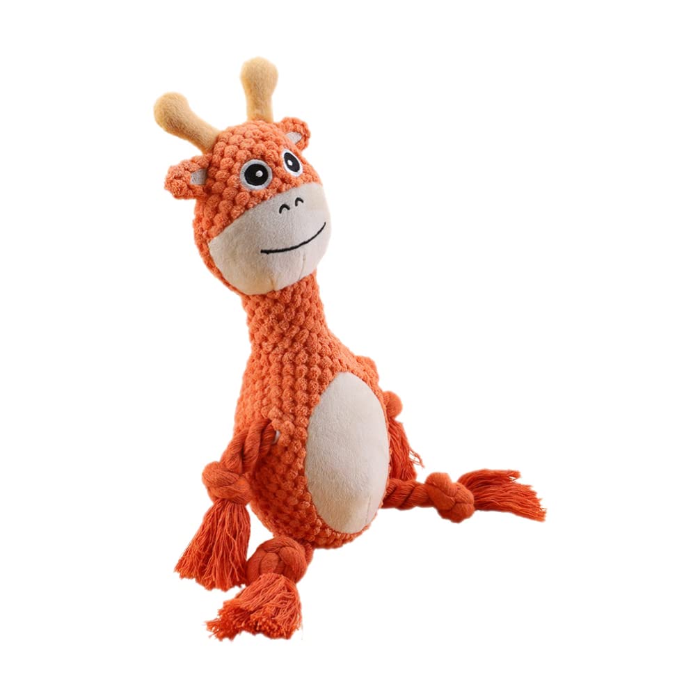 **2 Pack Deer-Shaped Plush Squeaky Dog Chew Toys - Bite-Resistant, Natural Puppy Chew Toys for Aggressive Chewers - Interactive Teeth Cleaning & Training Toy for Small & Medium Dogs - Perfect for Playtime & Dental Health**