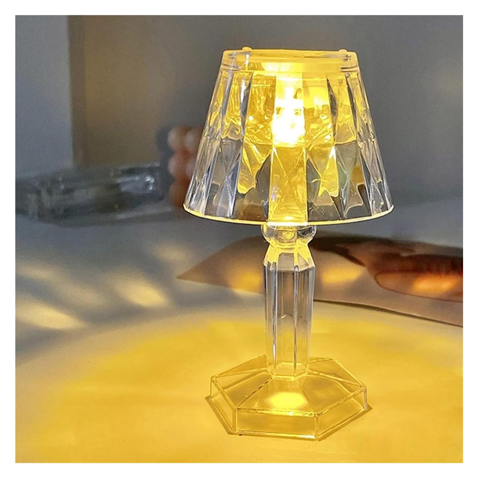 BytheM Crystal LED Table Lamp - Modern Desk Lamp & Night Light for Bedroom, Office, Living Room - Perfect for Reading, Working, and Relaxing