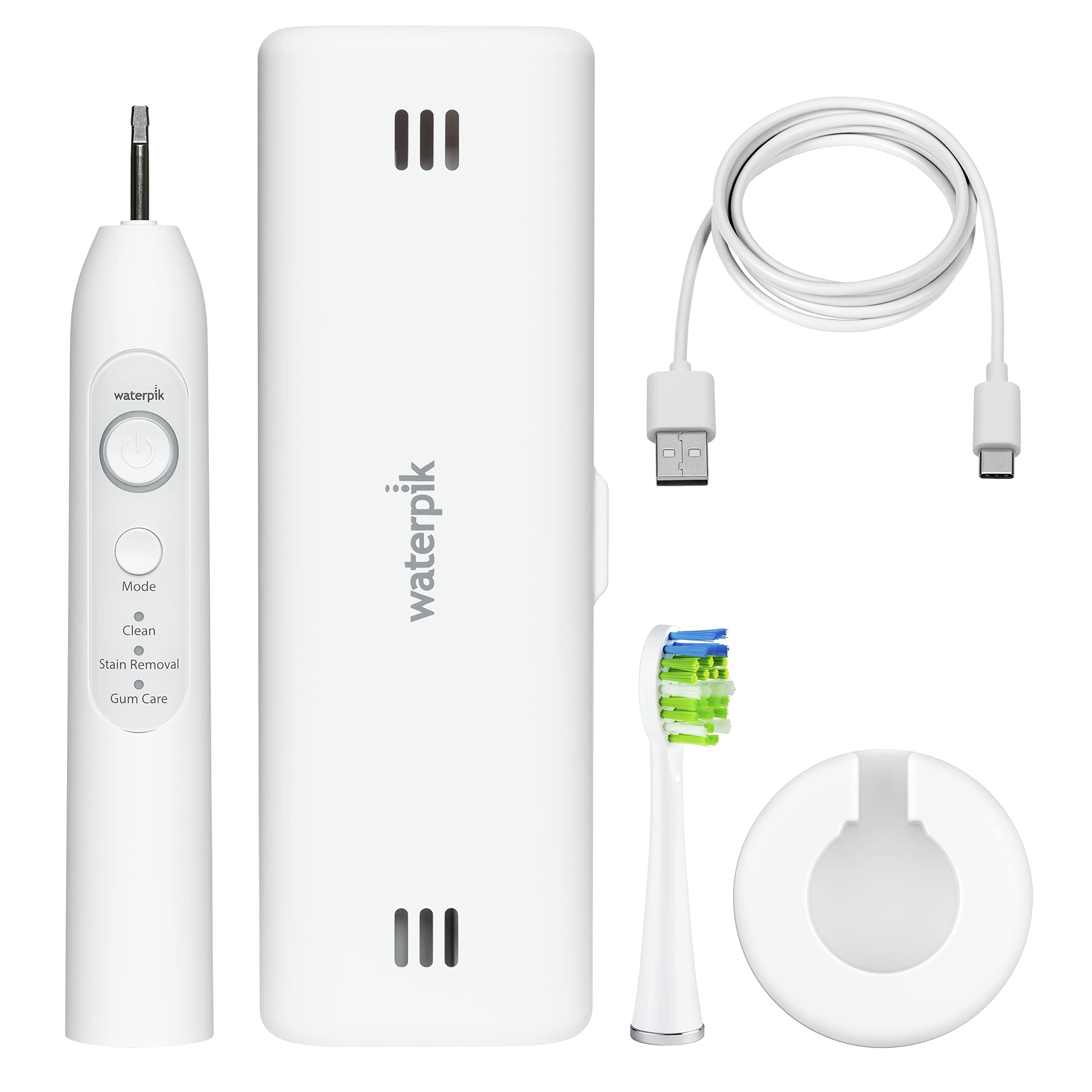 Waterpik Sensonic Sonic Electric Toothbrush for Adults - Rechargeable with 3 Brushing Modes, Travel Case & USB Charger (White STW-03W020) | Perfect for Home, Travel & Daily Oral Care | Packaging May Vary