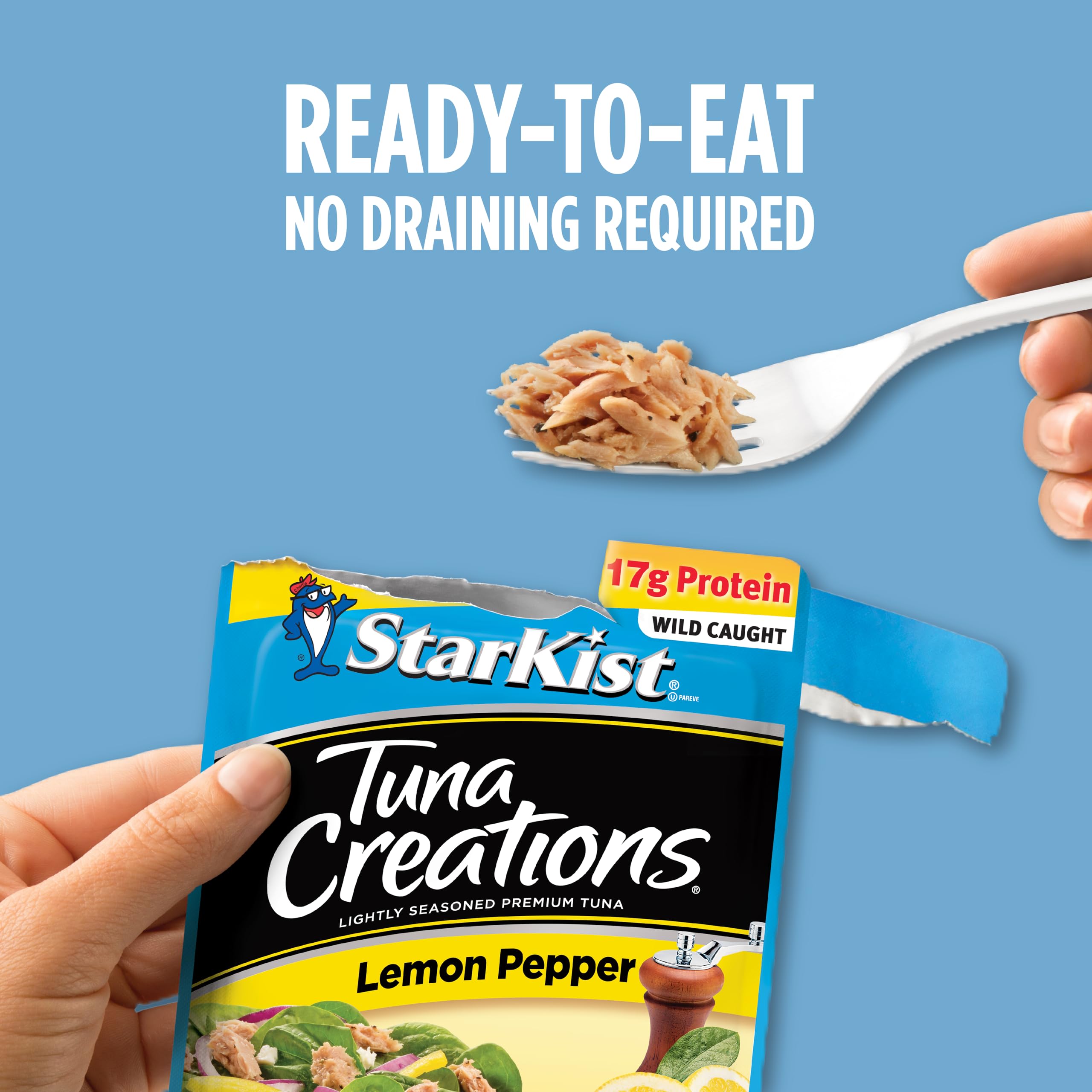 StarKist Lemon Pepper Tuna Creations - 2.6 Oz Pouch (Pack of 24) | Premium Seasoned Tuna for Salads, Sandwiches & Quick Meals | Convenient Protein Snack for Work, Camping & On-the-Go Lifestyles