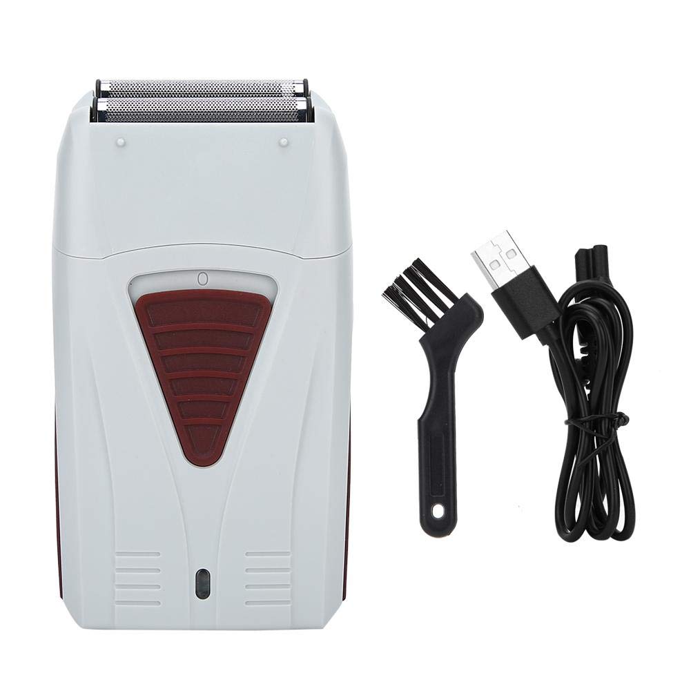 Qinlorgo Electric Shaver for Men - USB Rechargeable Beard Trimmer with Reciprocating Razor Technology - White - Perfect for Travel, Home & Office Grooming