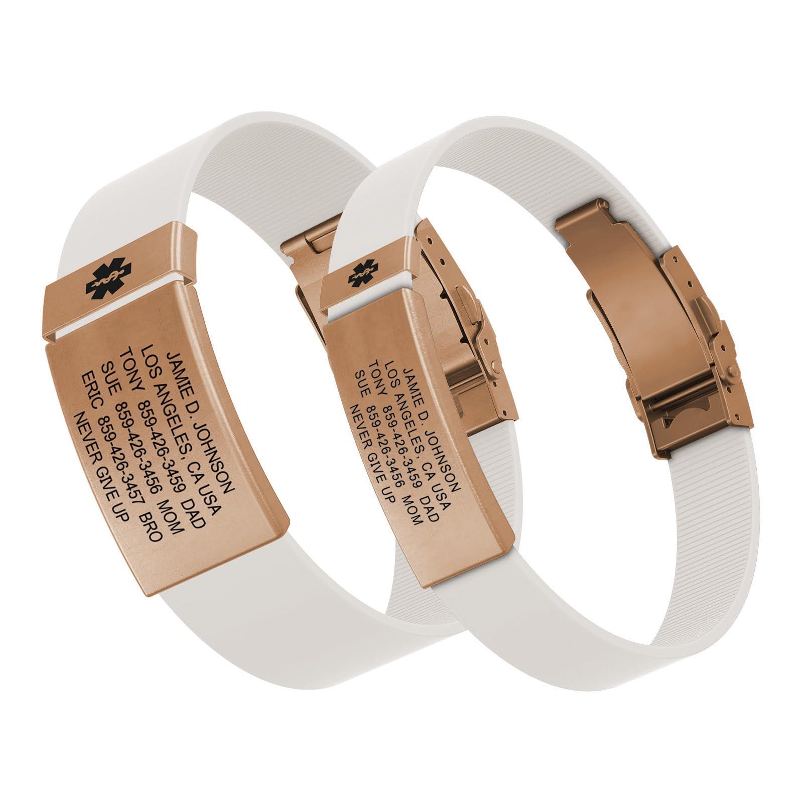 ROAD iD Personalized Medical ID Bracelet - Premium Engraved Wristband with Emergency Contact Info & Medical Alert Badge - Adjustable Silicone Strap for Kids, Adults, Runners & Outdoor Activities