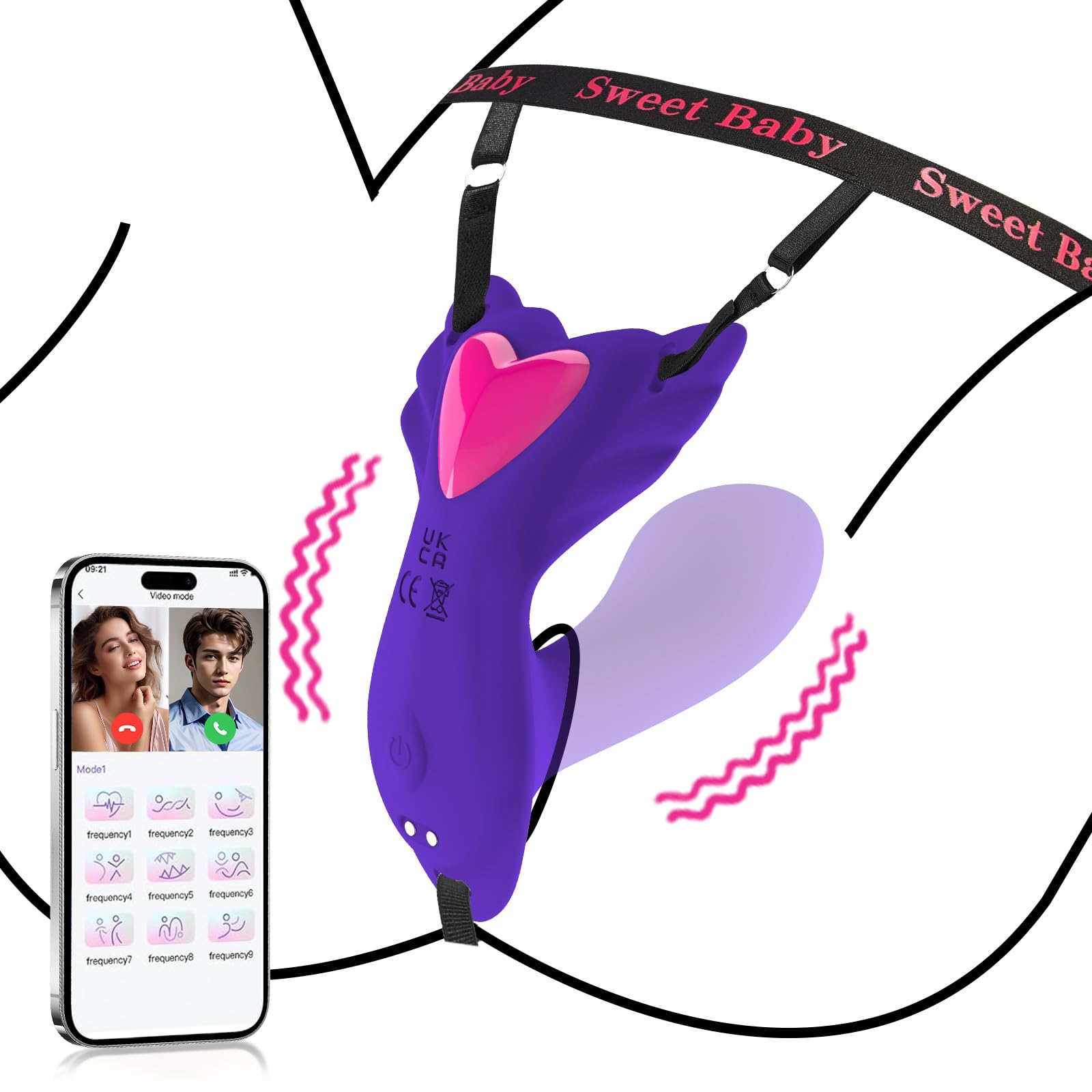 **9-Speed Wearable Vibrator Panty Insert - APP Controlled G-Spot & Clitoral Stimulator for Women & Couples - Perfect for Discreet Public Play & Intimate Moments**