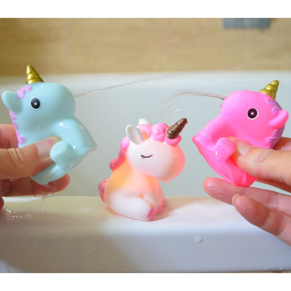 Buddy & Barney Unicorn Bath Toys Set - 3 Piece Light Up Bath Time Fun for Kids | Perfect for Bathtub Play & Sensory Development