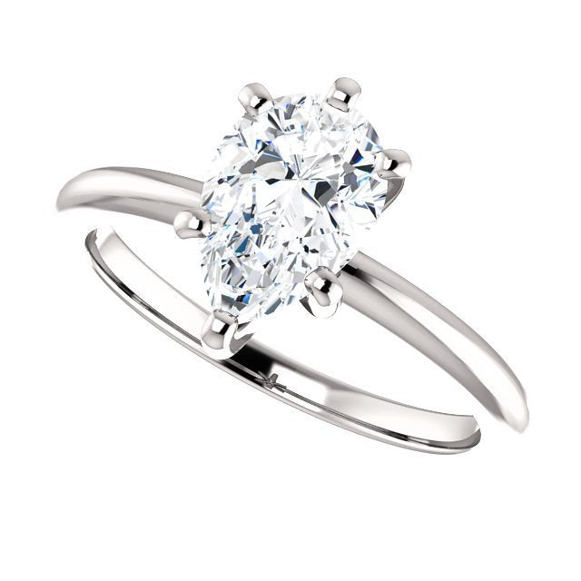 14Kt Gold 1.5 Carat Pear Diamond Solitaire Ring for Women - Elegant Engagement, Wedding, Anniversary Gift - Perfect for Proposals, Bridal Jewelry & Special Occasions