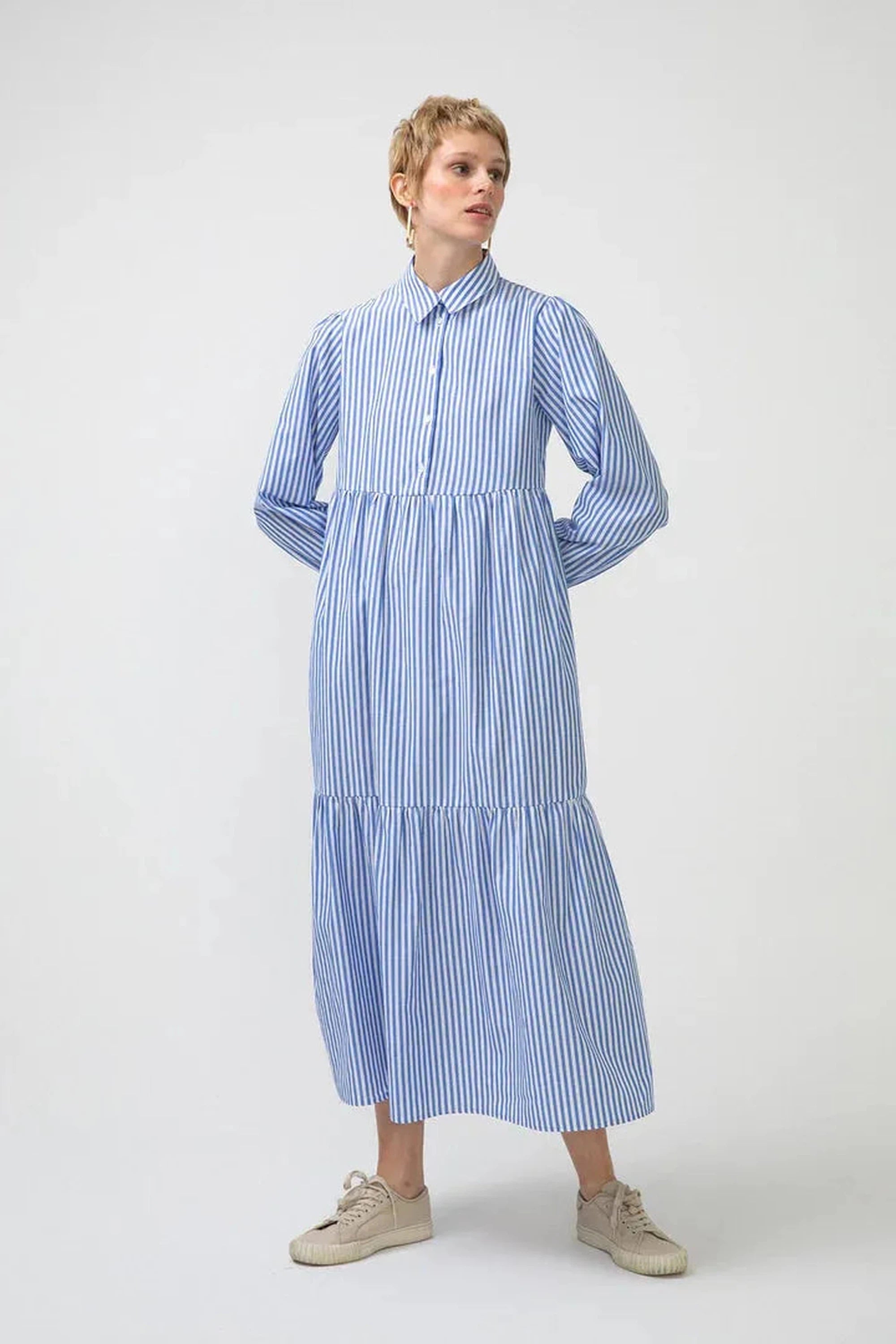 Stylish Striped Shirt Dress for Women - Casual & Office Wear - Perfect for Spring/Summer Outfits, Date Nights & Work Attire