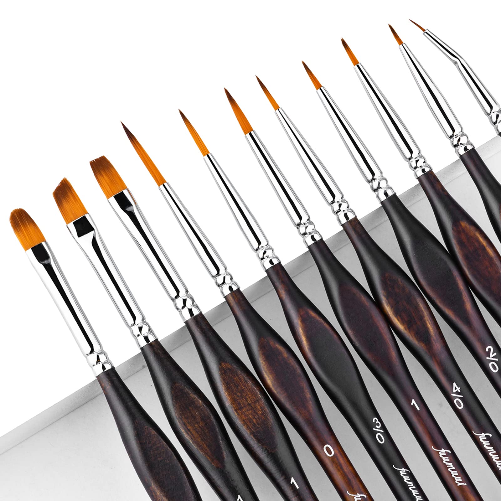 11PCS Fine Detail Paint Brush Set for Miniature Figures, Model Painting & Art - Professional Micro Brushes for Fine Detailing, Acrylic & Oil Painting - Perfect for Warhammer, D&D Miniatures & Canvas Art