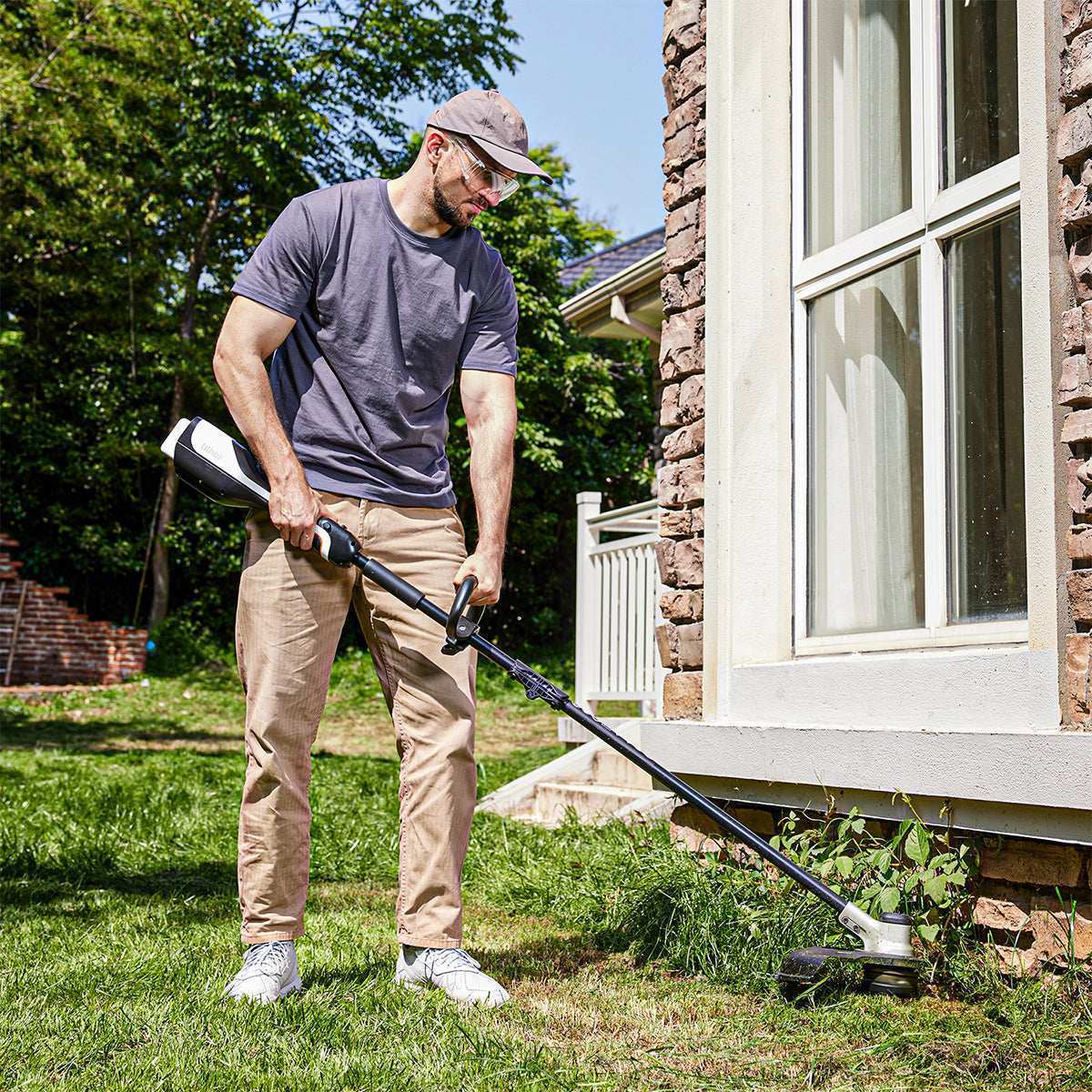 Litheli 40V (2x20V) 14-Inch Brushless Cordless String Trimmer - 2-in-1 Battery Powered Grass Trimmer & Weed Wacker with 2.5Ah Lithium-Ion Battery - Perfect for Lawn Care, Yard Maintenance & Landscaping