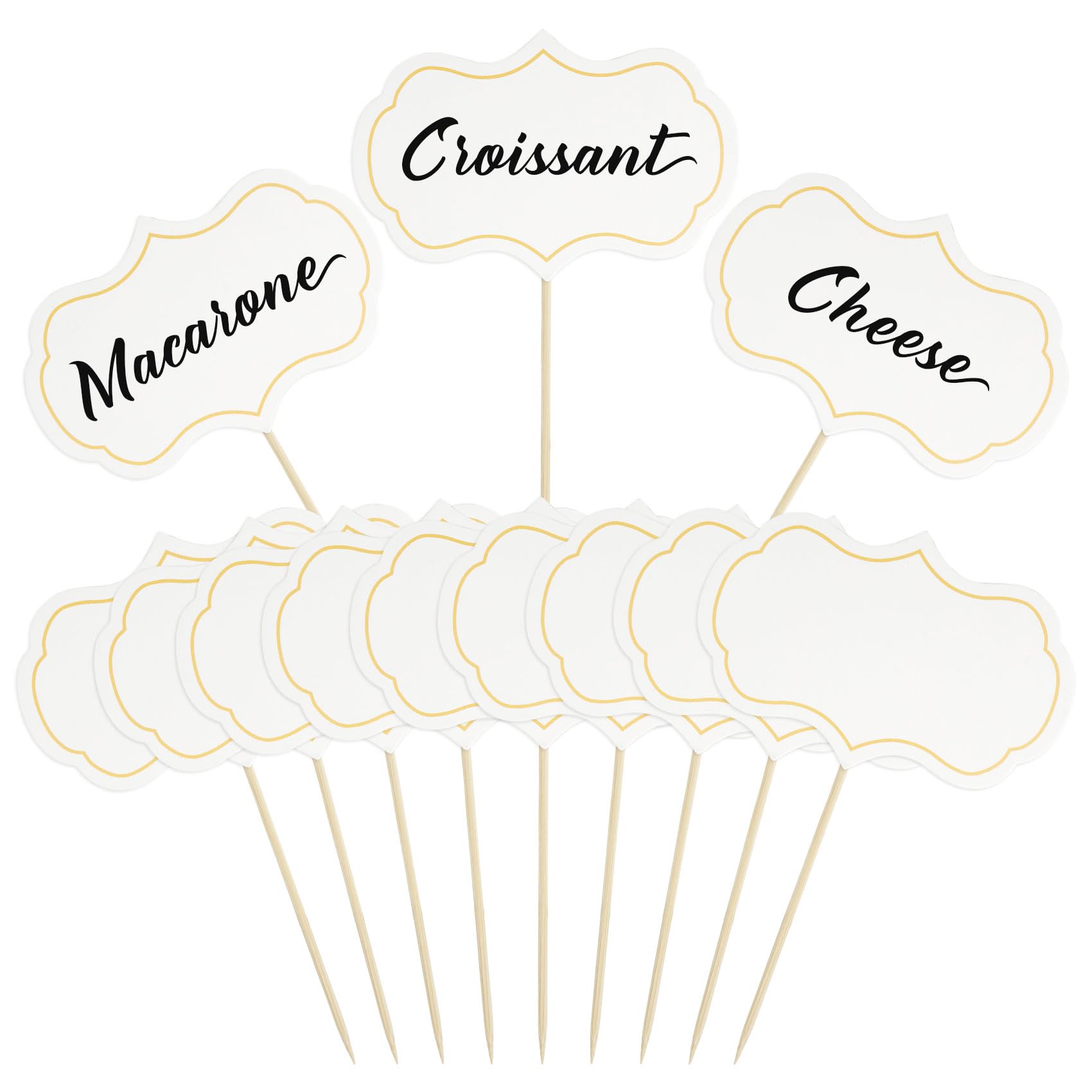 50PCS Cheese Markers & Buffet Labels - Blank Toothpick Flags for Cheese Boards, Cupcake Picks, Charcuterie & Party Food Signs (White) - Perfect for Weddings, Catering & DIY Dessert Displays