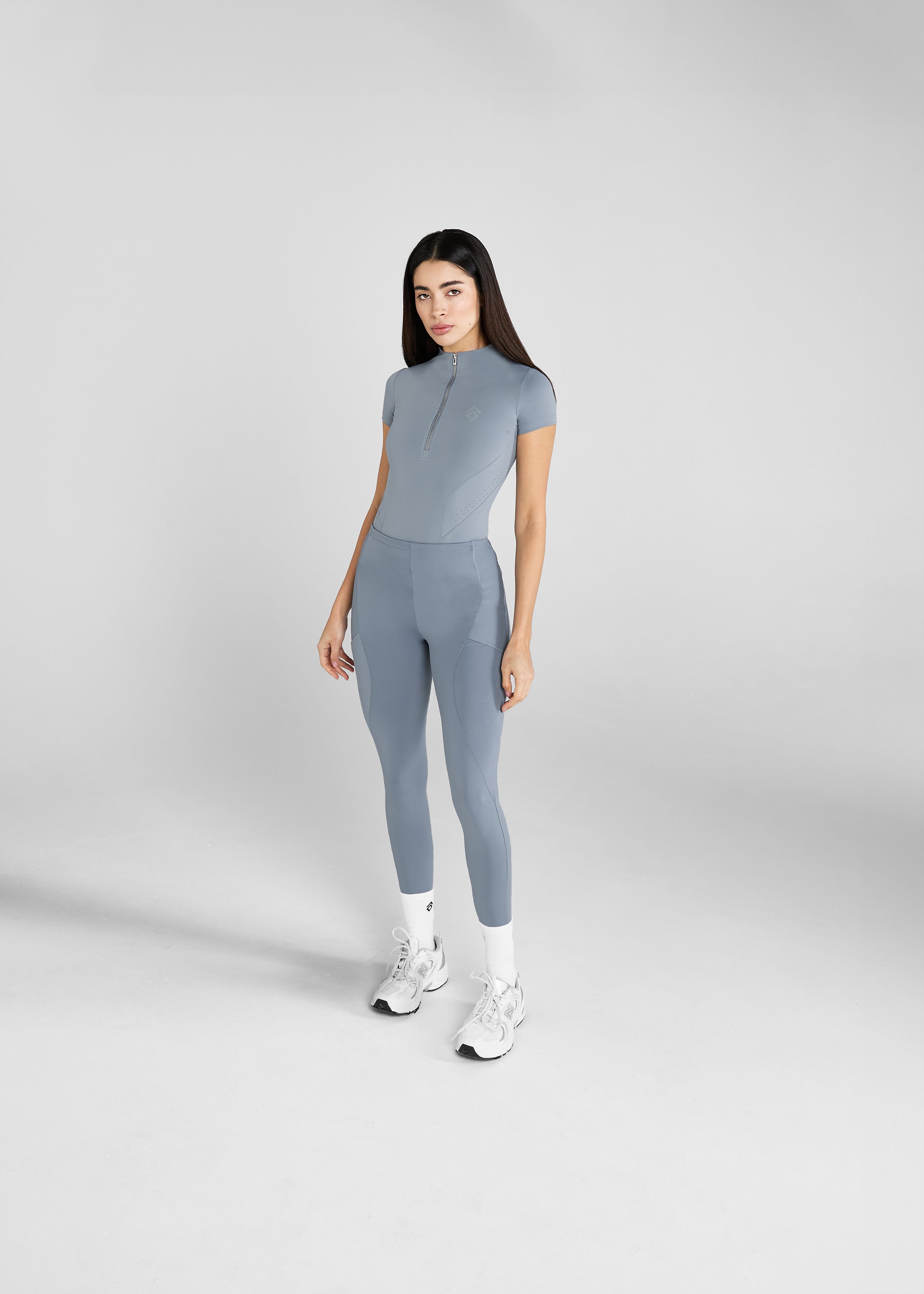 Ash Blue Core Leggings for Women - High Waisted Yoga Pants with Tummy Control - Perfect for Workouts, Running & Lounge Wear