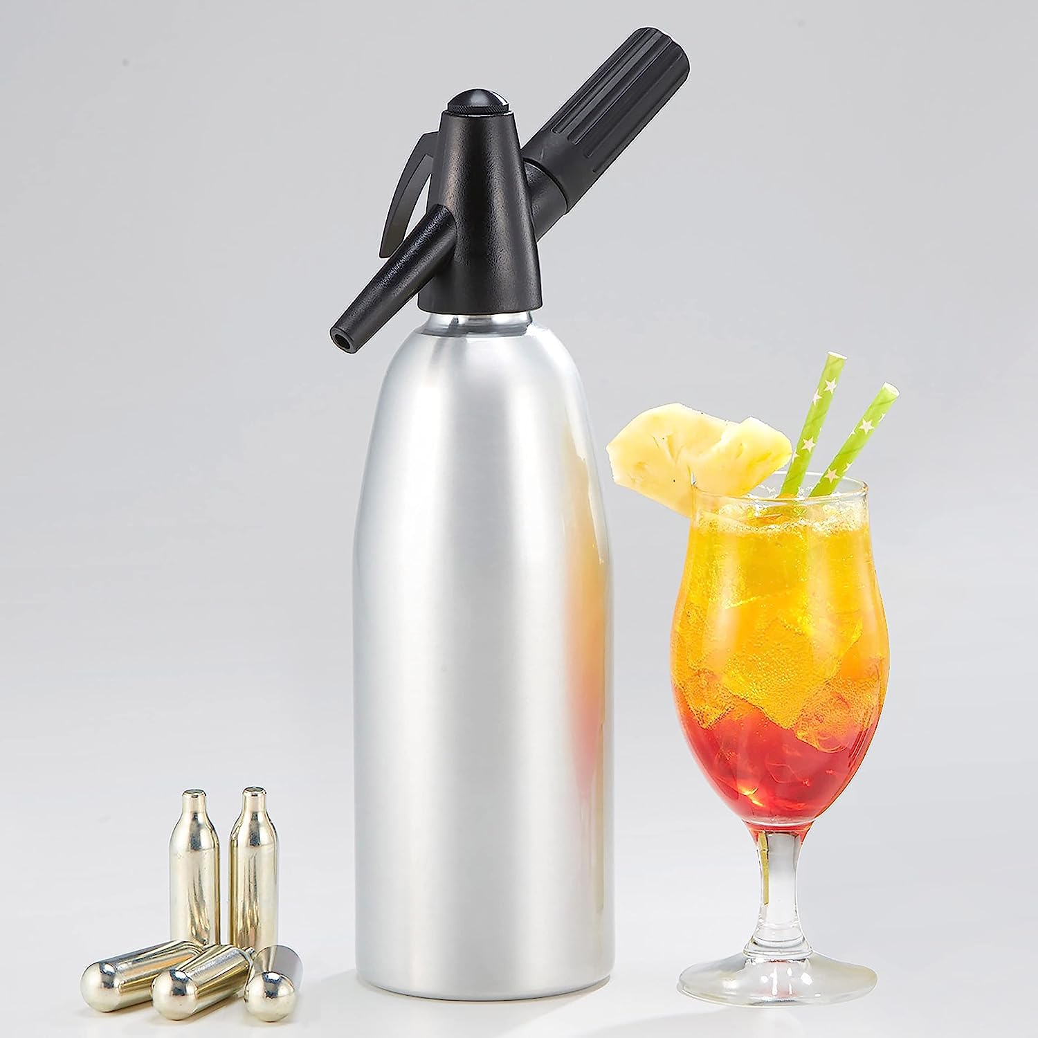 Premium CO2 Cartridges 8g - Food Grade Seltzer Chargers (Pack of 1200) - Compatible with iSi, Liss, Mosa & 1L Soda Siphons - Perfect for Home Carbonation, Sparkling Water Makers & Barista Use