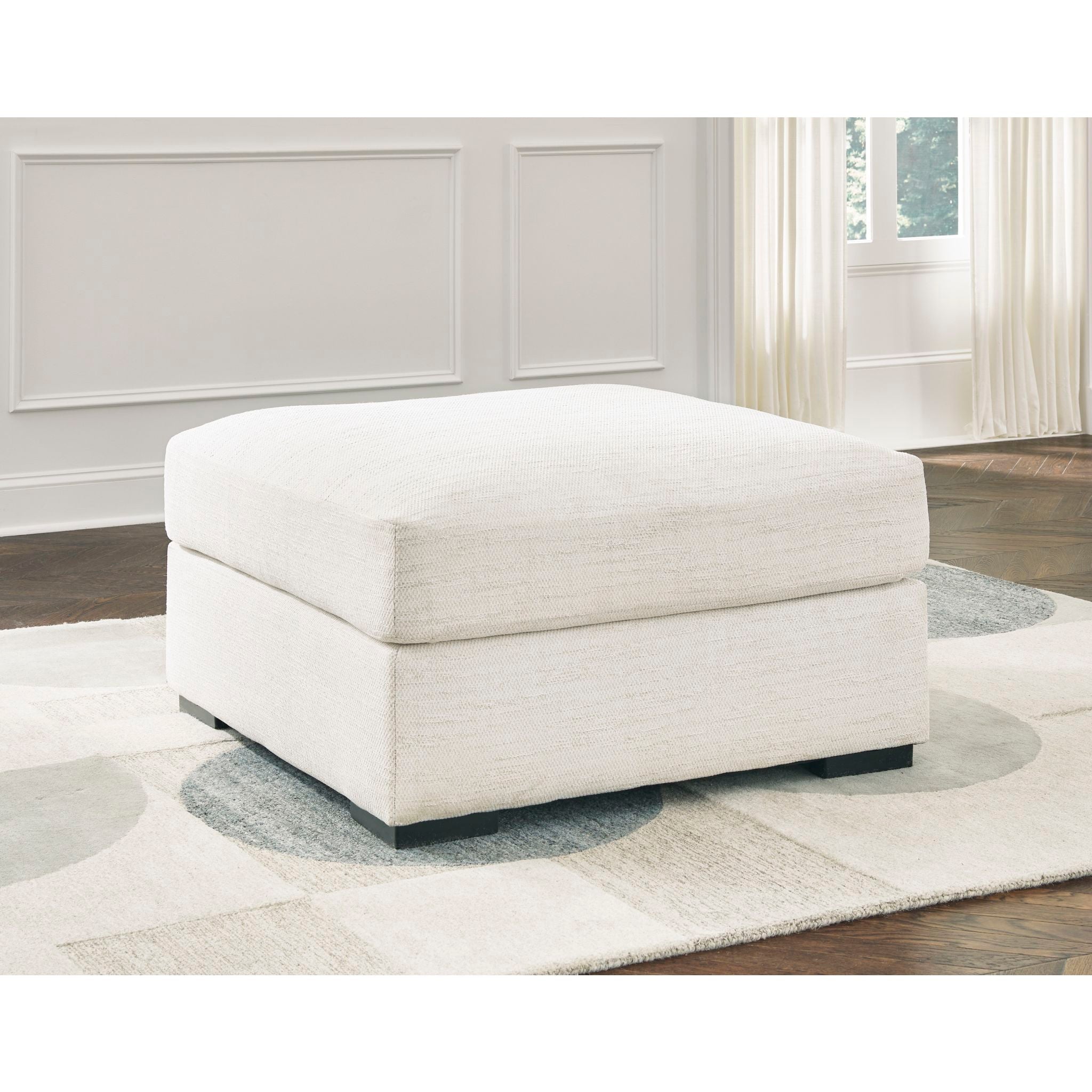Luxury Oversized Accent Ottoman with Stone Finish - Perfect for Living Room, Bedroom & Home Decor