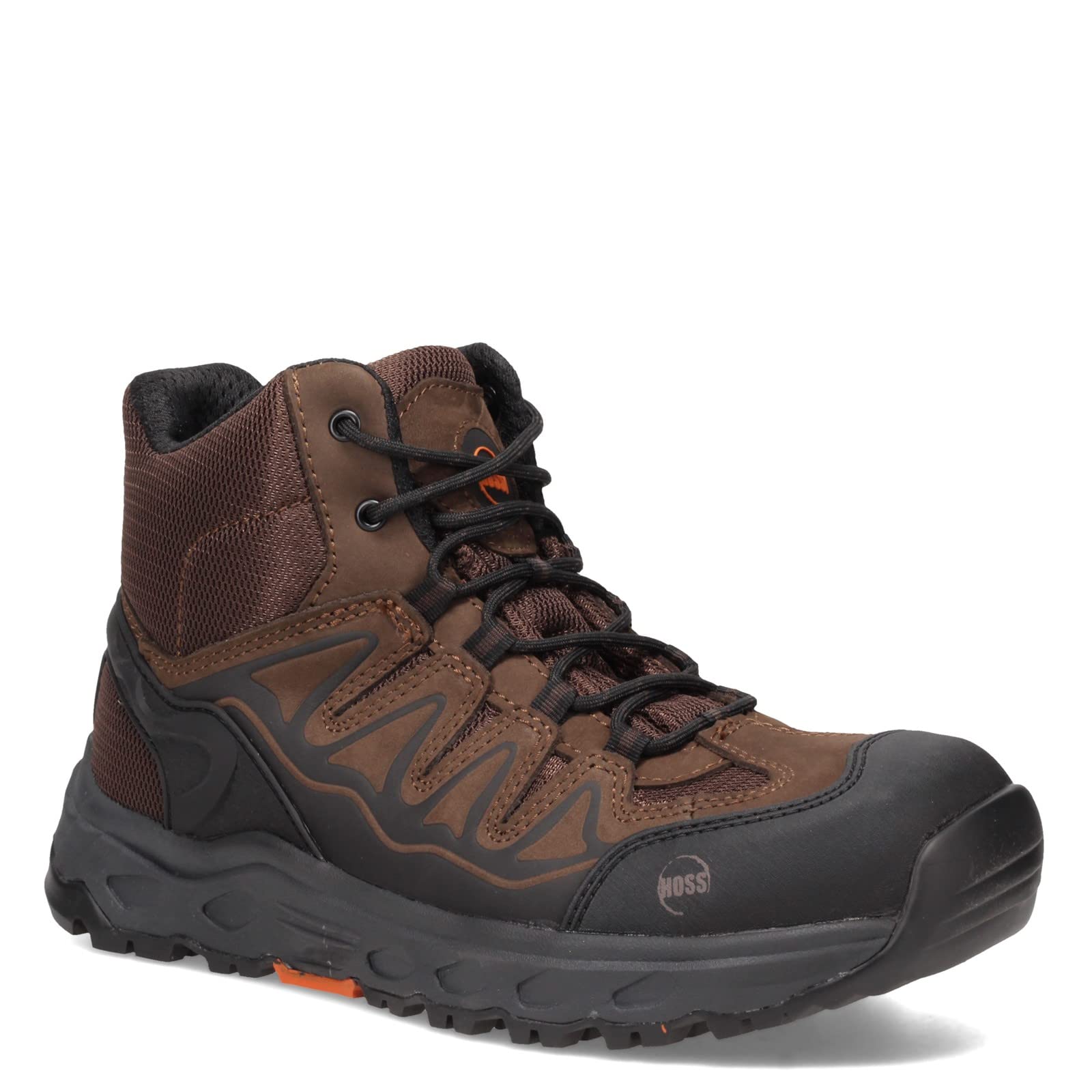 Hoss Eric Hi Safety Toe Work Boots - Brown Leather, Size 13 4E Extra Wide, Steel Toe, Slip Resistant - Perfect for Construction, Warehouse & Industrial Work