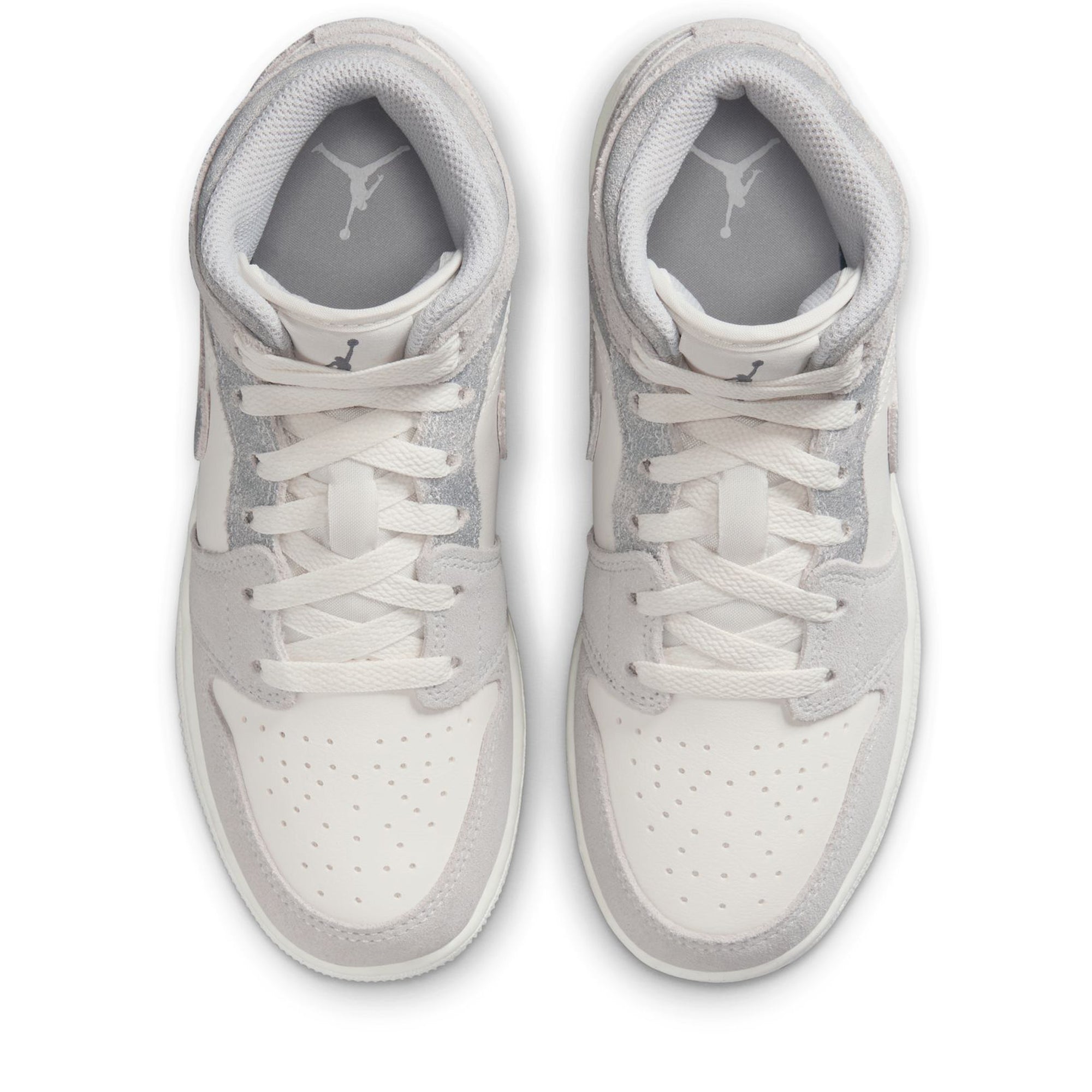 Air Jordan 1 Mid SE (GS) Sneakers - Neutral Grey/Smoke Grey Basketball Shoes for Kids - Perfect for School, Sports & Casual Wear