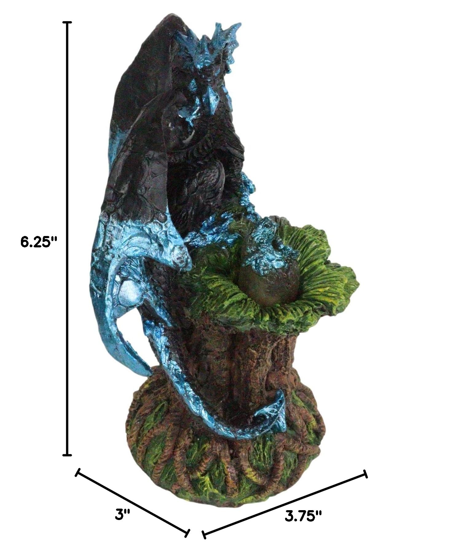 Ebros Blue Midnight Dragon Mother Guarding Translucent LED Egg Night Light - Fantasy D&D Decor, Dungeons & Dragons Collectible Figurine - Perfect for Gaming Rooms, Bedside Tables & Fantasy Themed Home Decor