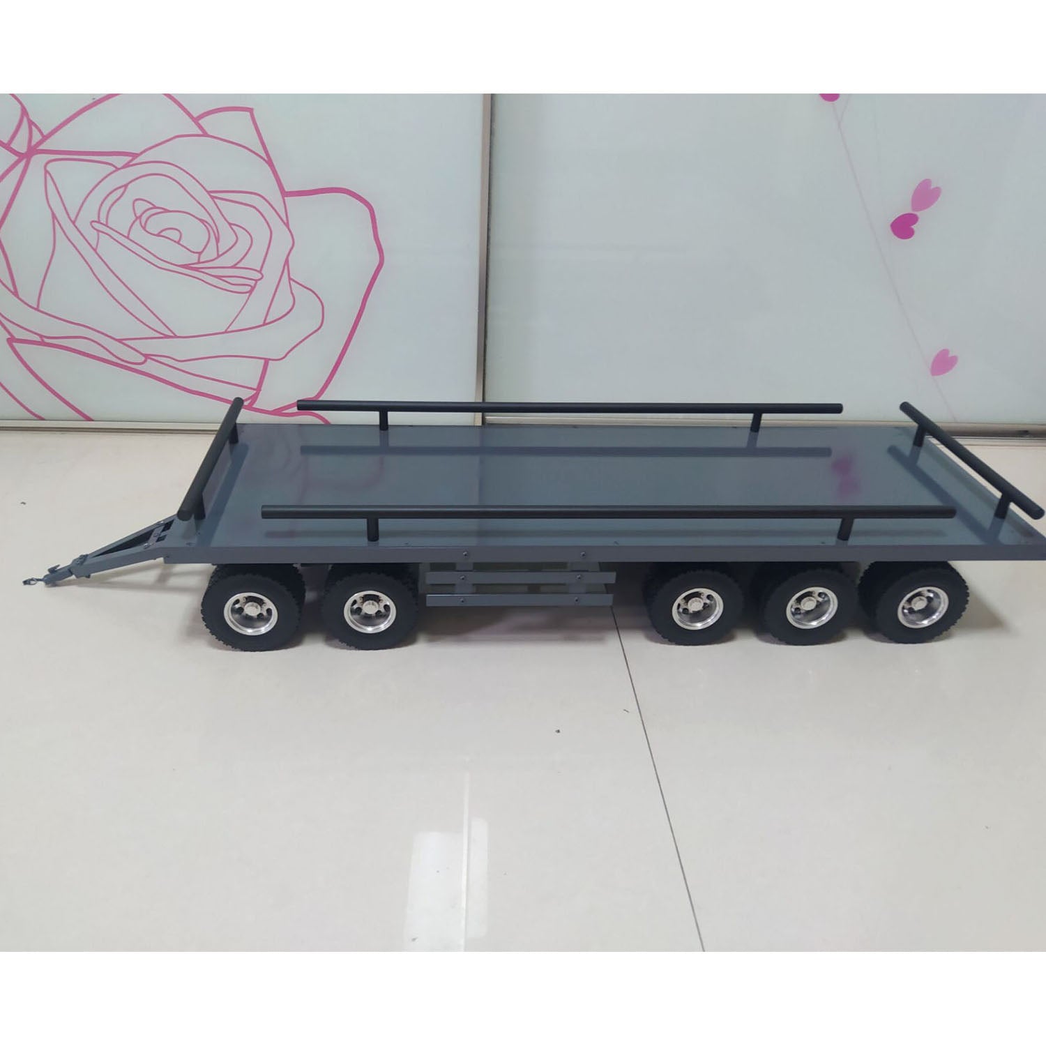 1/14 Scale RC Hydraulic Dump Truck Tractor - 5 Axle Metal Trailer for Radio Controlled Electric Car Simulation | Perfect for Hobbyists & Construction Model Enthusiasts | Great for Off-Road Play, Construction Site Dioramas & RC Racing Events