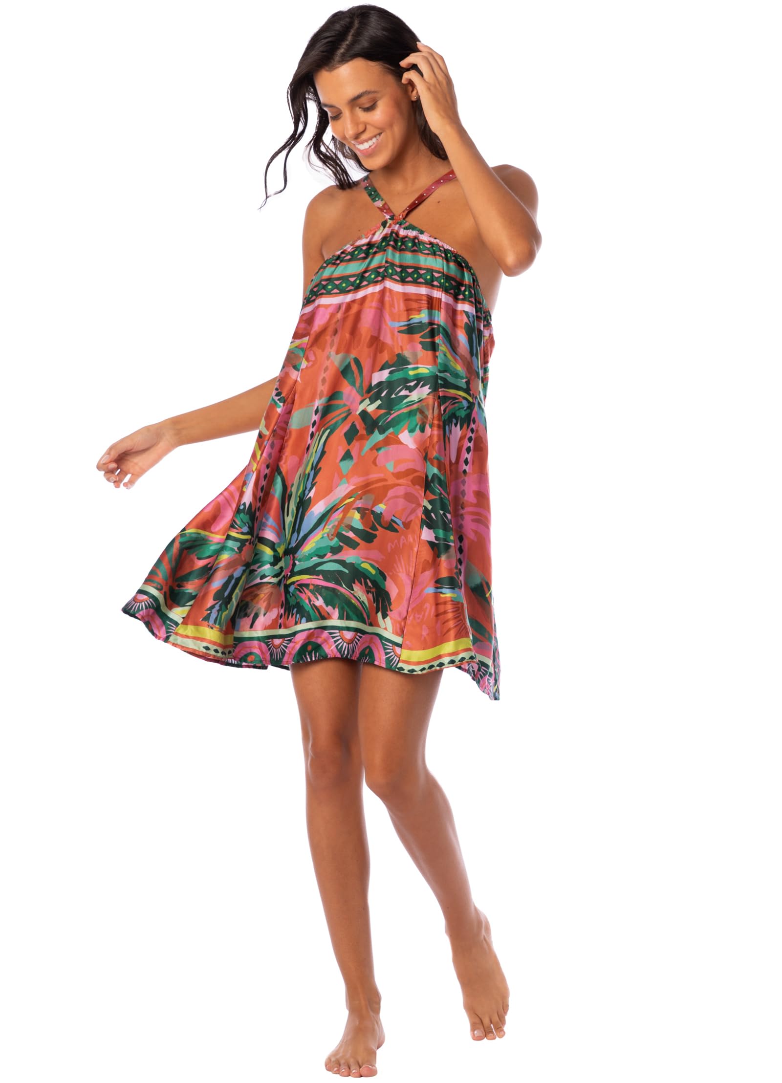 Maaji Women's Short Sleeve Summer Dress - Flowy Casual Sundress for Beach, Vacation & Everyday Wear