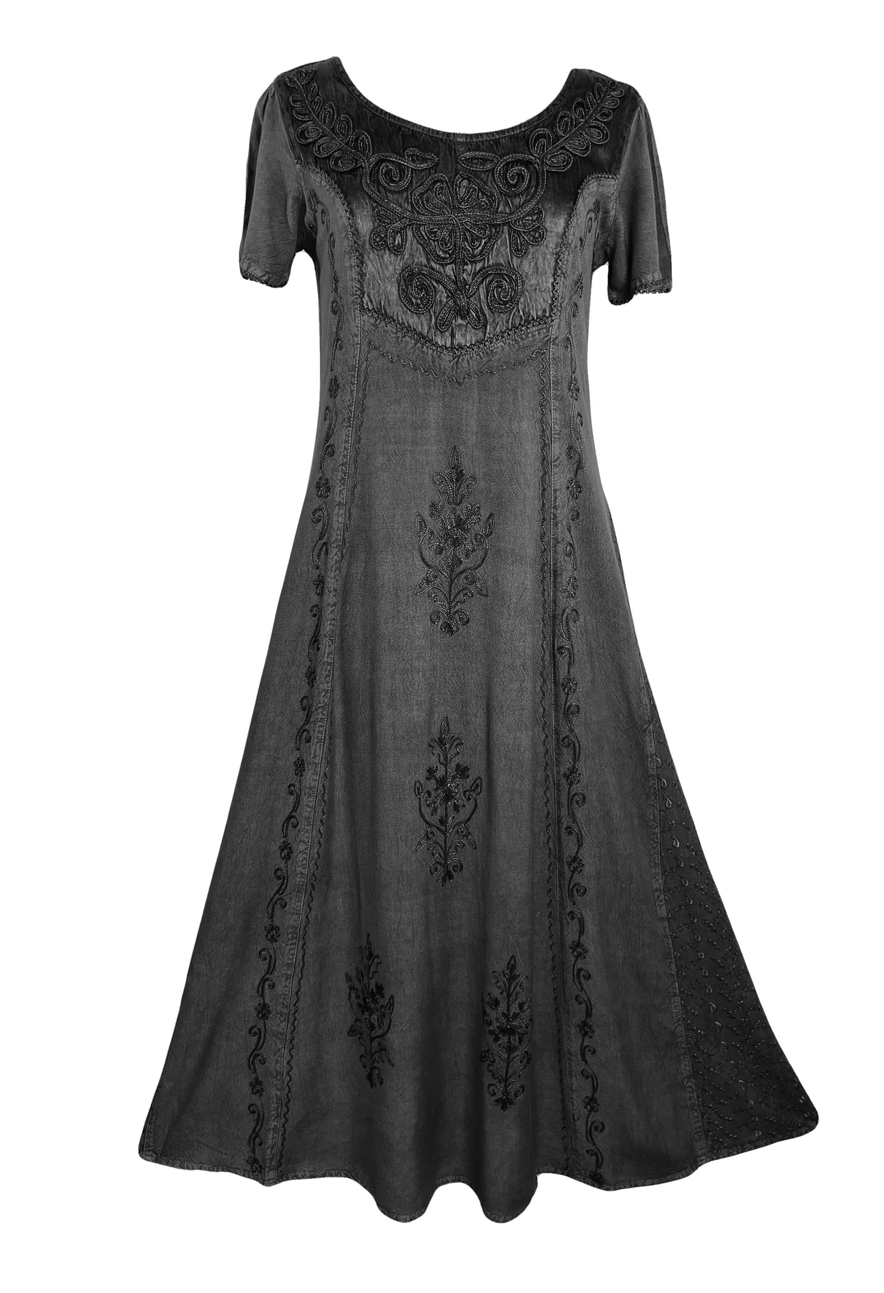 Agan Traders Women's 2025 Spring Sleeveless Maxi Dress - Floral Embroidered Long Sun Dress with Short Sleeves | Perfect for Beach Vacations, Summer Parties & Casual Outings