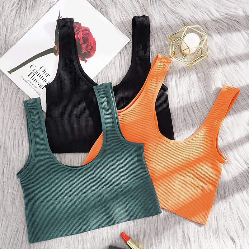 Women's Push Up Cropped Tank Top - Sexy Slim Fit Workout Shirt for Yoga, Gym & Summer Fashion
