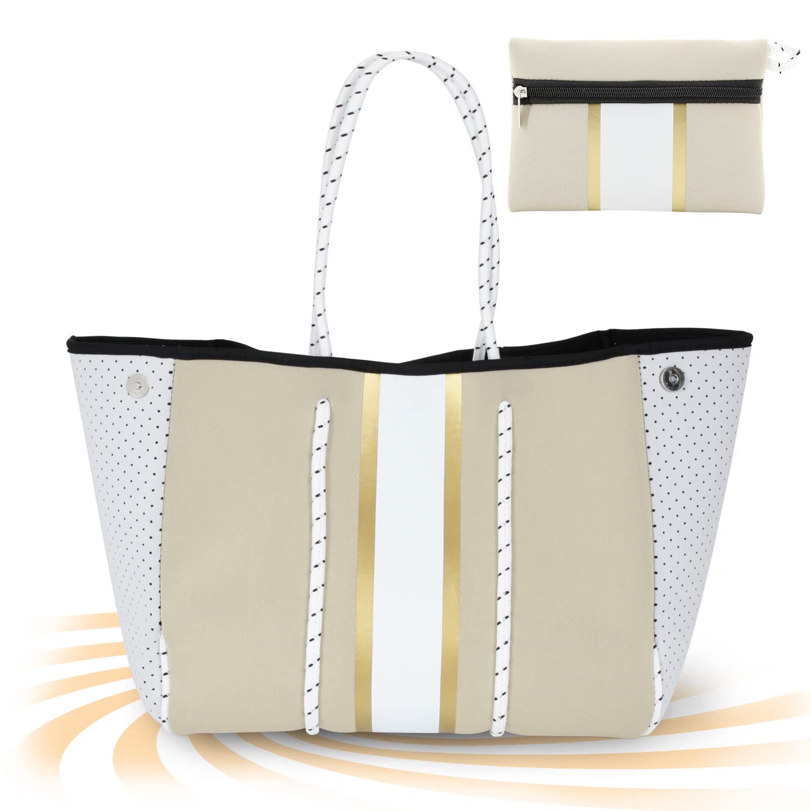 Premium Neoprene Tote Bag for Women - Large Waterproof Beach Bag, Stylish Gym & Pool Tote, Durable Travel Handbag for Work, Shopping & Outdoor Activities - By Nidoot