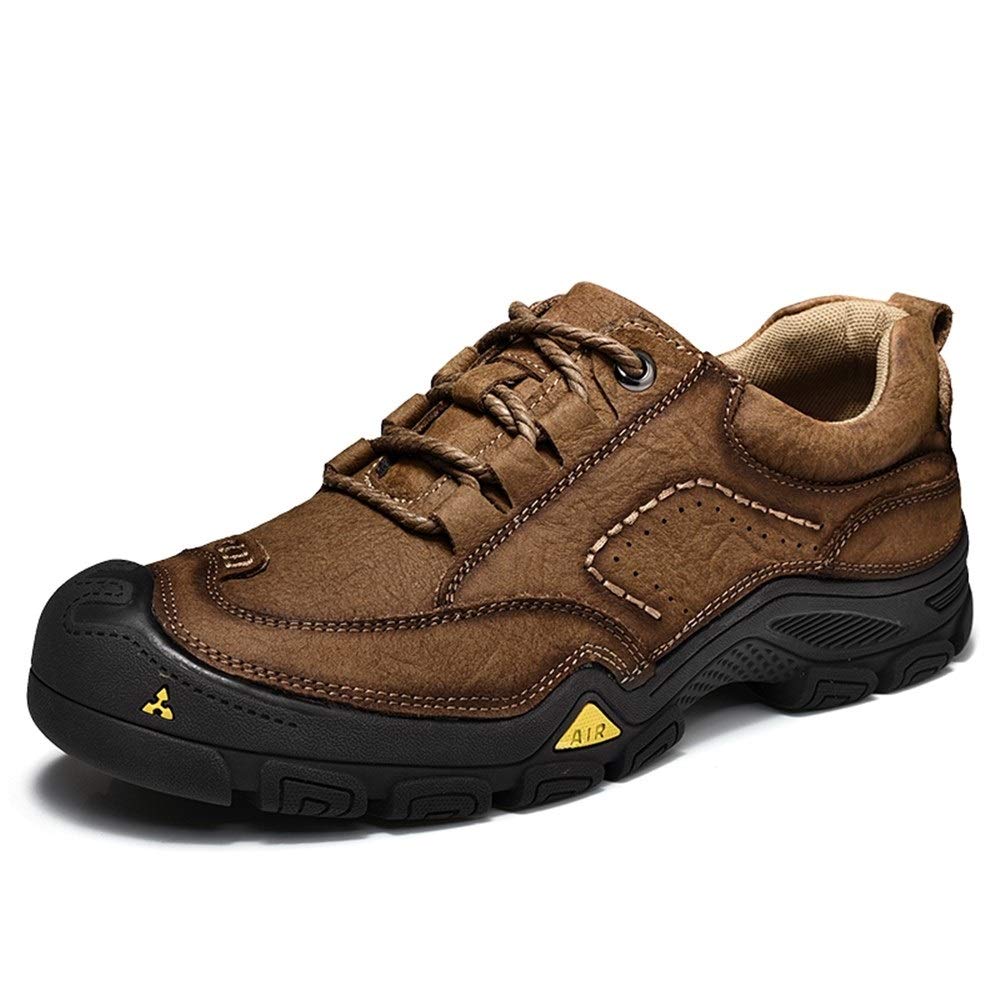 **Men's Waterproof Hiking Shoes - Outdoor Synthetic Leather Lace-Up Boots for Trekking & Trail Running - Durable & Comfortable with Fleece Lining Option**    *(Perfect for Mountain Climbing, Camping, Backpacking & All-Weather Adventures)*