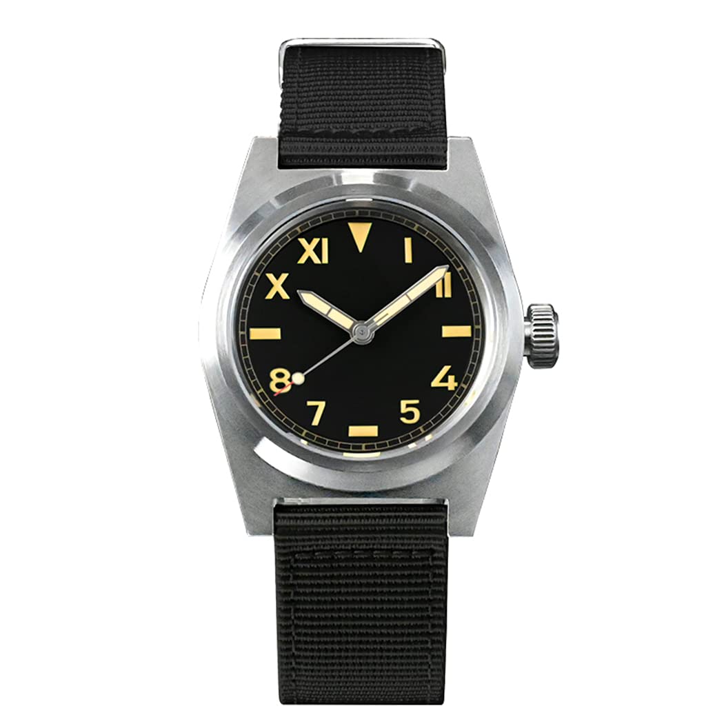 San Martin Men's Automatic Pilot Watch - Military Diver Mechanical Wristwatch with 200M Water Resistance, C3 Luminous, Sapphire Crystal & Nylon Strap (NH35 Movement) - Perfect for Outdoor Adventures, Diving & Everyday Wear