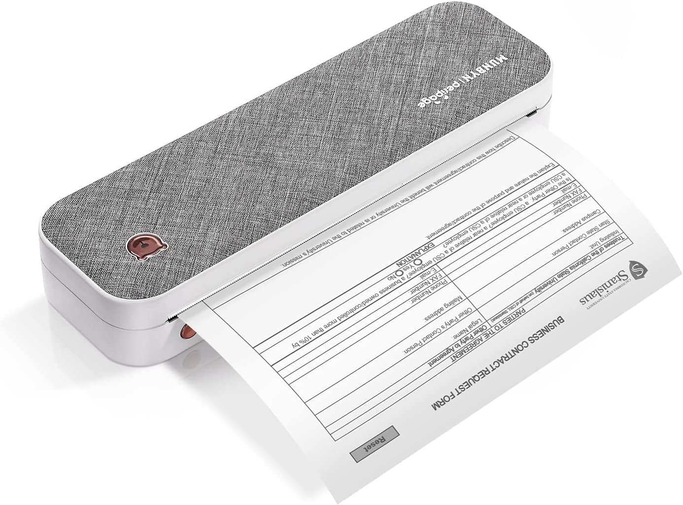 MUNBYN ITP01 Portable Bluetooth Thermal Printer - Wireless Inkless Printer for Travel & Mobile Office, Compatible with Android, iOS, Phone & Laptop, Prints 8.5x11 US Letter & A4 Paper (Grey) - Perfect for Receipts, Labels, Tickets & On-the-Go Printing