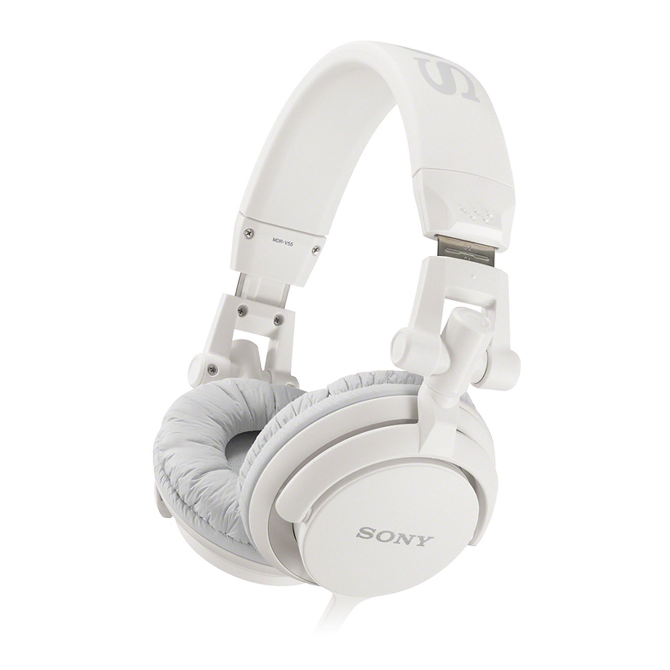 Sony MDRV55 White Extra Bass & DJ Headphones - High-Quality Studio Monitor Headset with Powerful Bass for Music Lovers & DJs - Perfect for Studio Recording, Mixing & Casual Listening