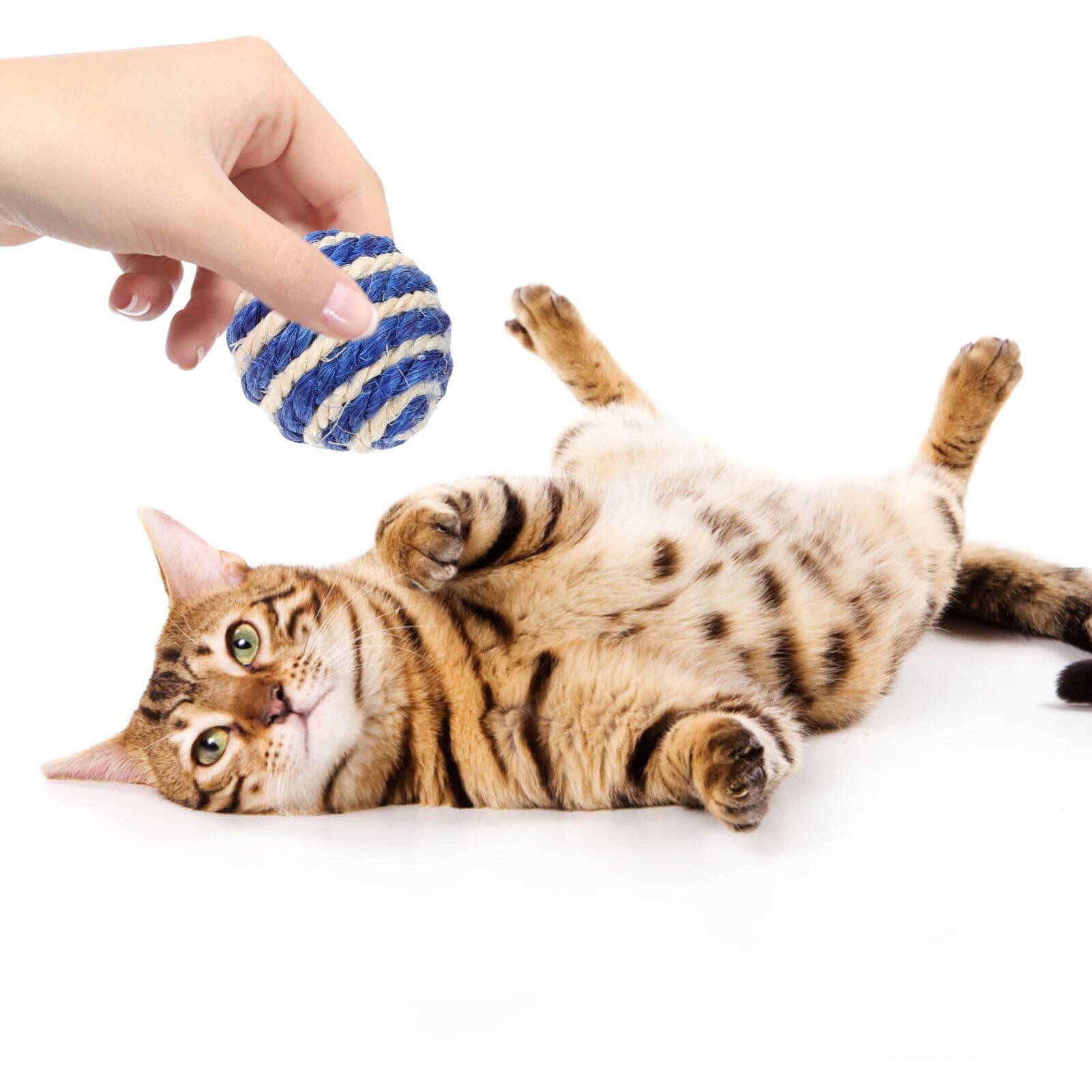 Balacoo 35-Pack Cat Sisal Ball Toys - Interactive Kitten Play, Scratch & Chew Toys with Rattle Sound - Durable Sisal Rope Woven Balls for Indoor Cats - Perfect for Playtime, Training & Exercise