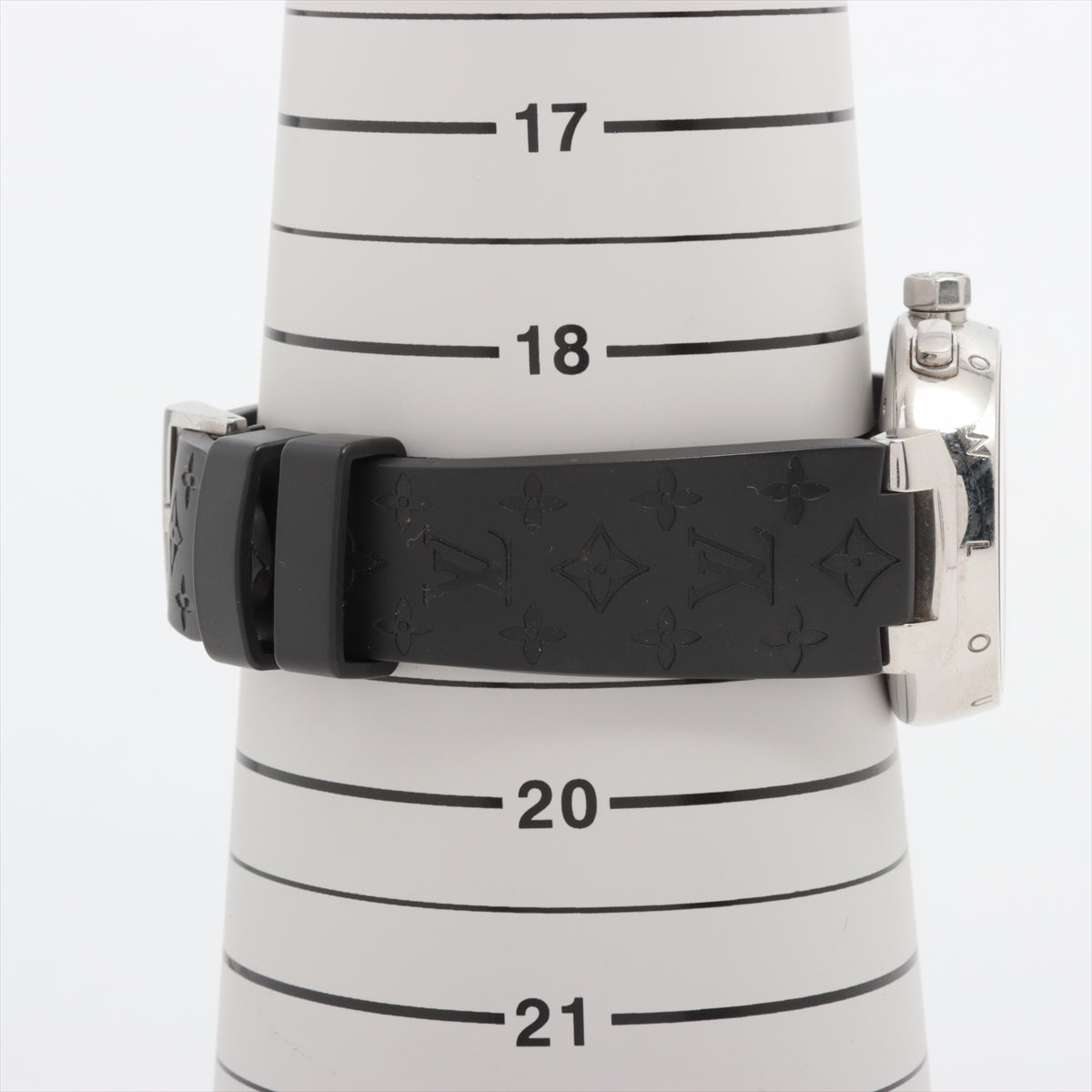 Authentic Louis Vuitton Monogram Tambour Lovely Cup Watch - Black Rubber Strap Luxury Women's Wristwatch for Casual Wear & Special Occasions