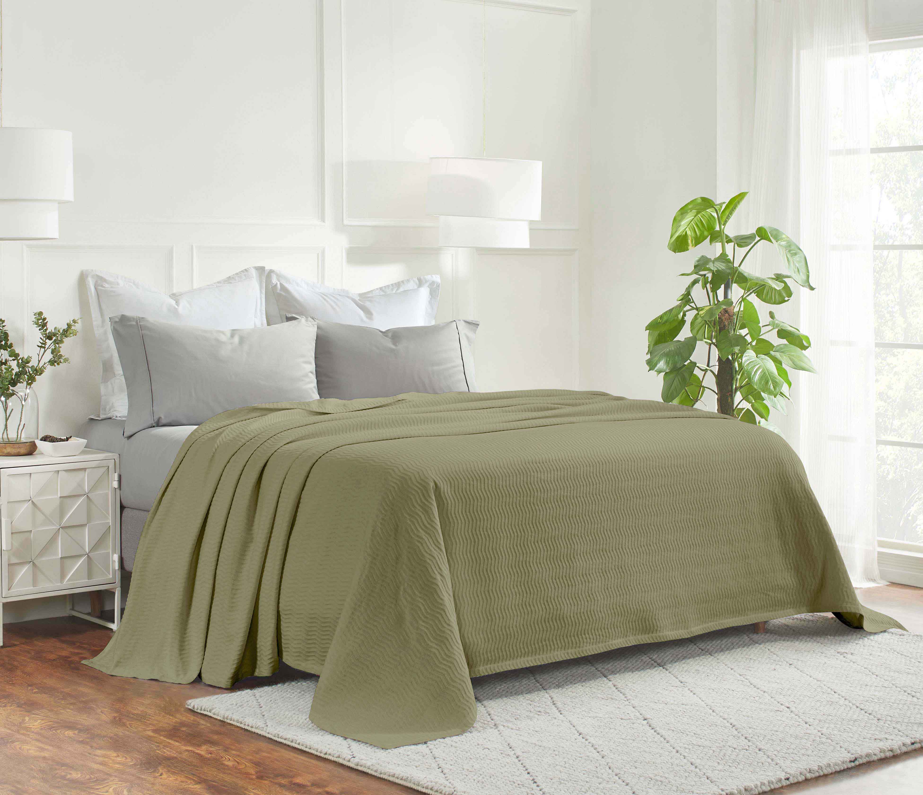 Jena Cotton Textured Chevron Lightweight Woven Blanket - Soft & Breathable Throw for Sofa, Bed & Outdoor Use - Cozy Home Decor & Picnic Essential