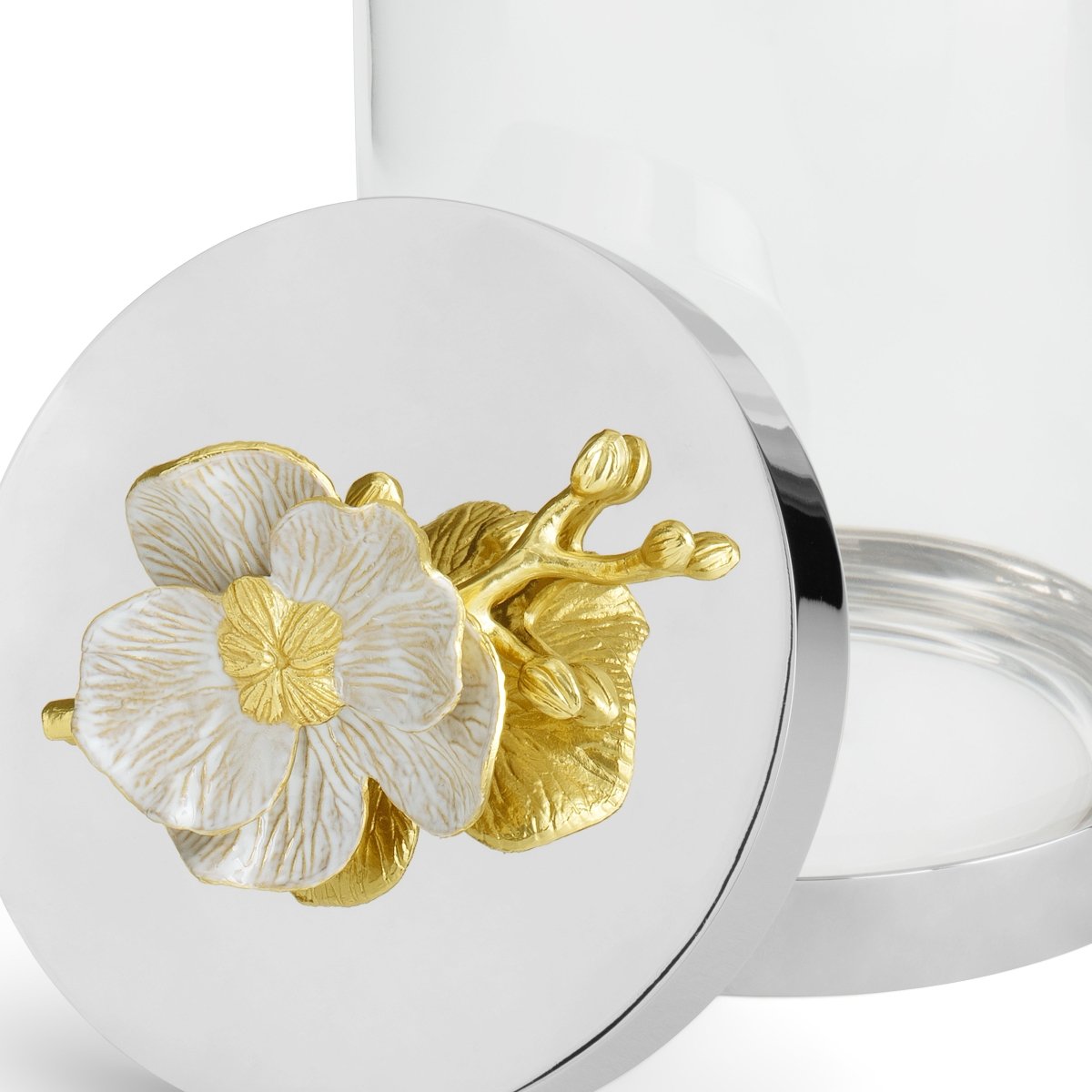 Premium Orchid Canisters Set - Elegant Glass Storage Jars for Tea, Coffee, Sugar & Spices - Perfect for Kitchen Organization & Home Decor