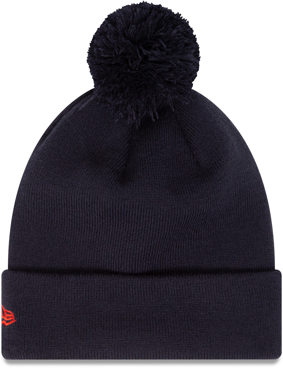 Red Bull Racing F1 Team Essential Navy Pom Beanie Hat - Official New Era Winter Cap for Motorsport Fans & Cold Weather Protection