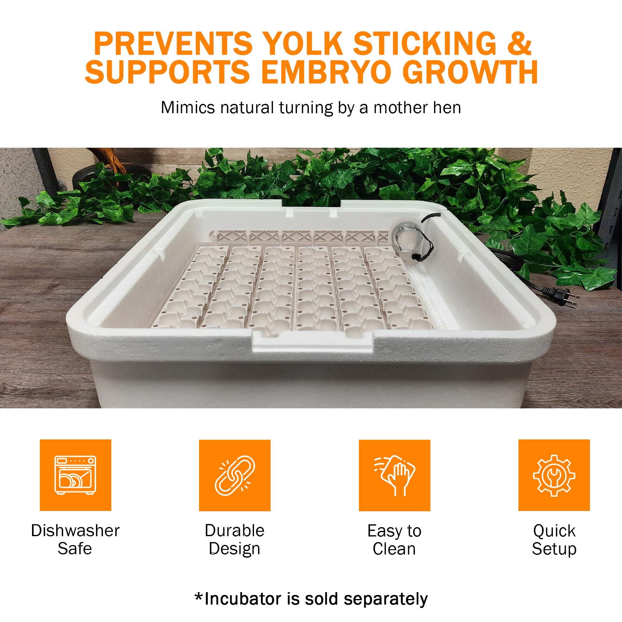 Little Giant Automatic Egg Turner 6300 with Quail Rails - Automatic Egg Rotator for Chicken, Duck & Quail Eggs - Perfect for Incubators & Poultry Farming