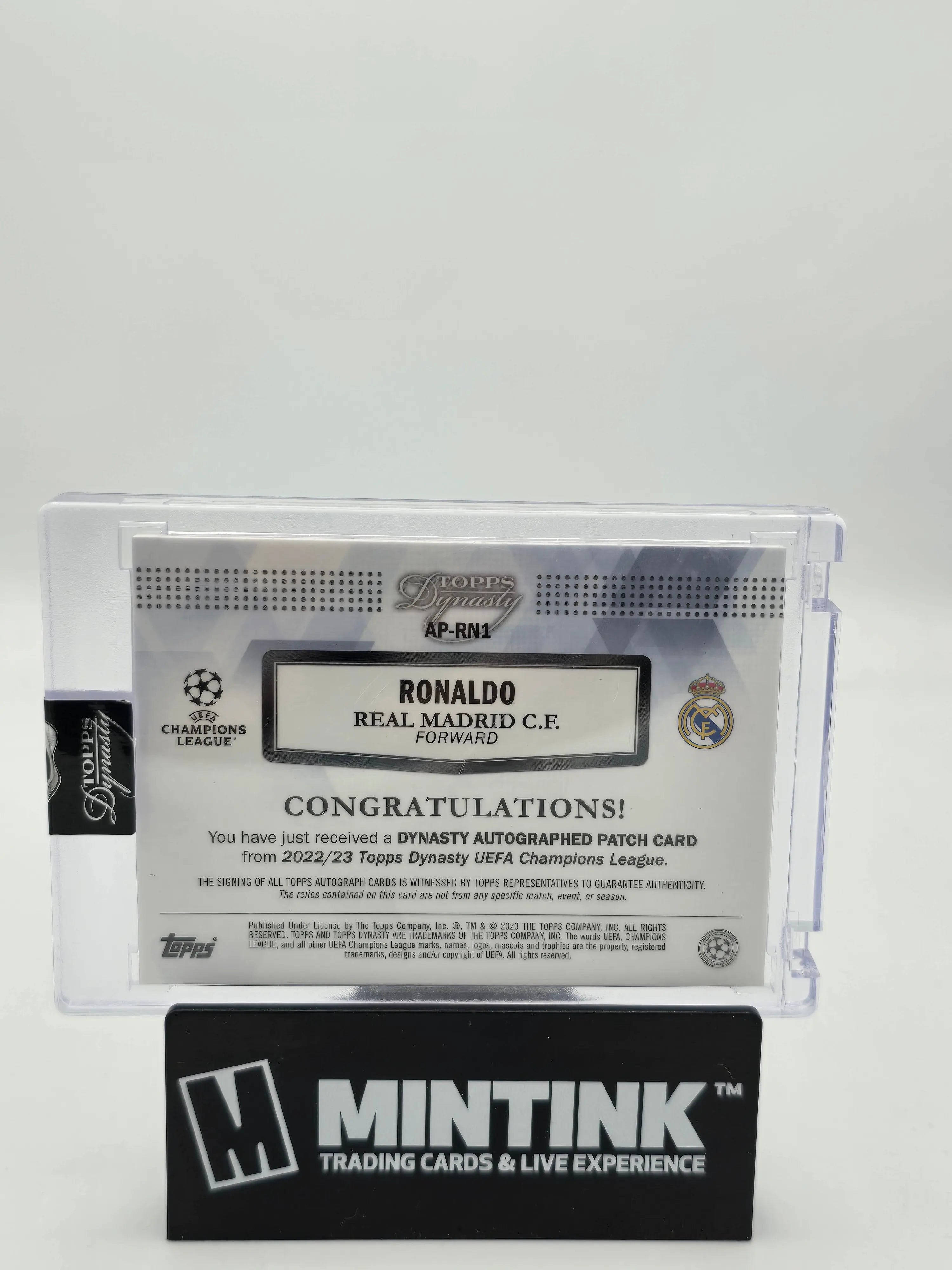 2022-23 Topps Dynasty UCL Cristiano Ronaldo Patch Autograph Auto /10 (R9) - Rare Soccer Trading Card for Collectors & Fans - Perfect for Display, Investment & Memorabilia Collections