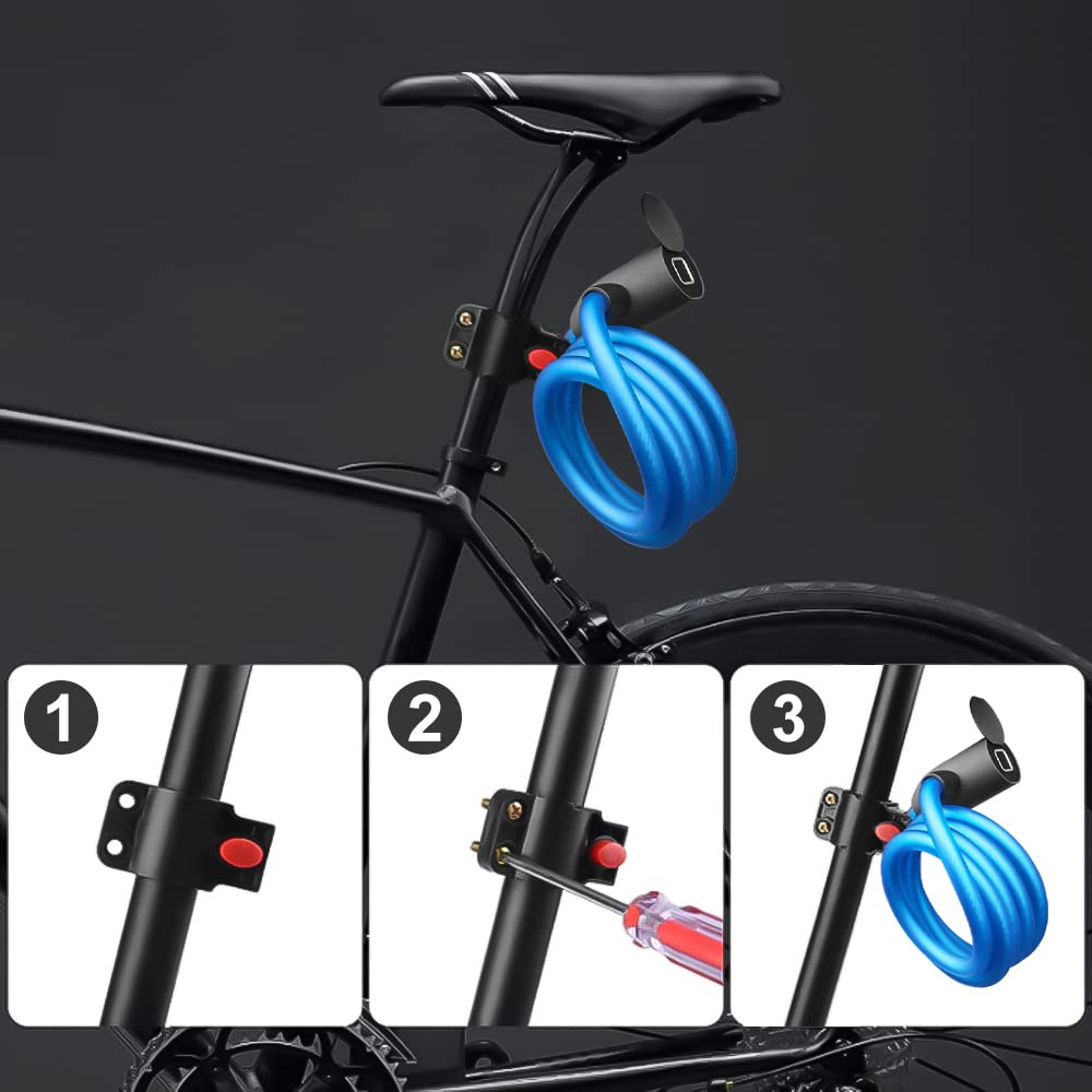 eLinkSmart Keyless Combination Bike Lock - 150cm Waterproof Steel Cable Lock for Bicycles, Scooters, Motorcycles | Fingerprint Unlock via Phone App (iOS/Android) | Perfect for Outdoor Cycling, Commuting & Home Security