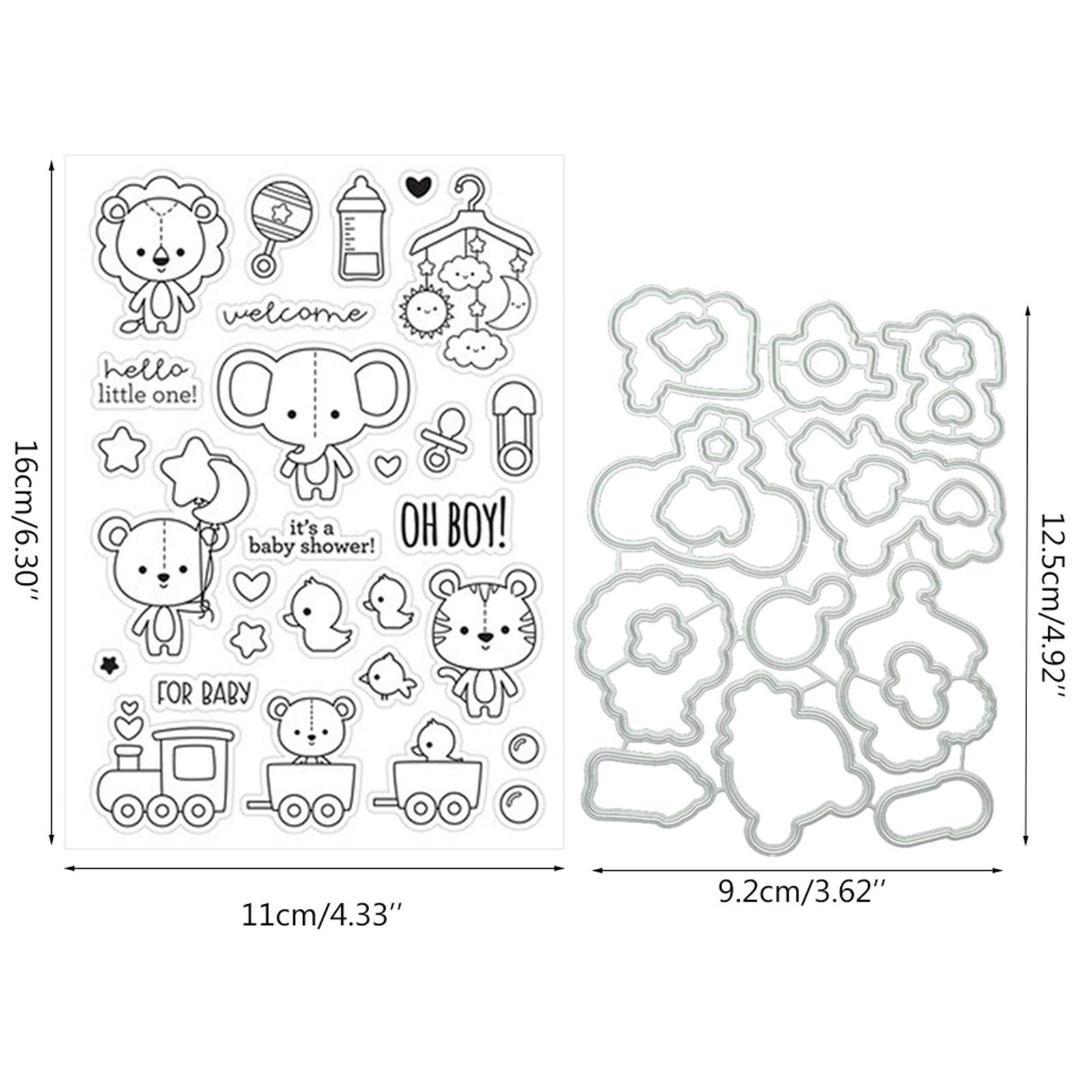 Baby Shower Silicone Stamp and Die Sets for Card Making, DIY Scrapbooking, Embossing, Photo Album Decoration - Perfect for Handmade Greeting Cards, Invitations, and Craft Projects