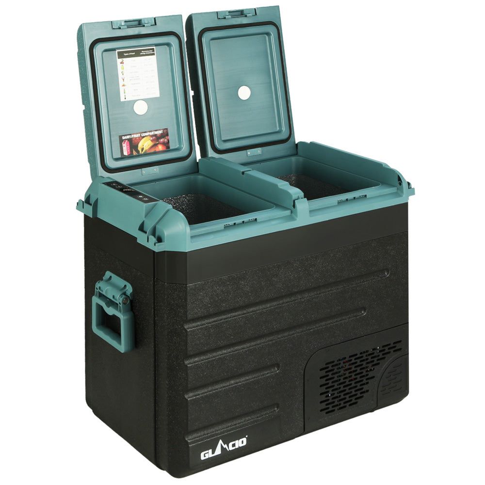 Glacio 60L Portable Fridge Freezer - 12V/24V/240V Dual Zone Car Refrigerator for Camping, Road Trips & RV Travel - Perfect for Outdoor Adventures, Picnics & Tailgating