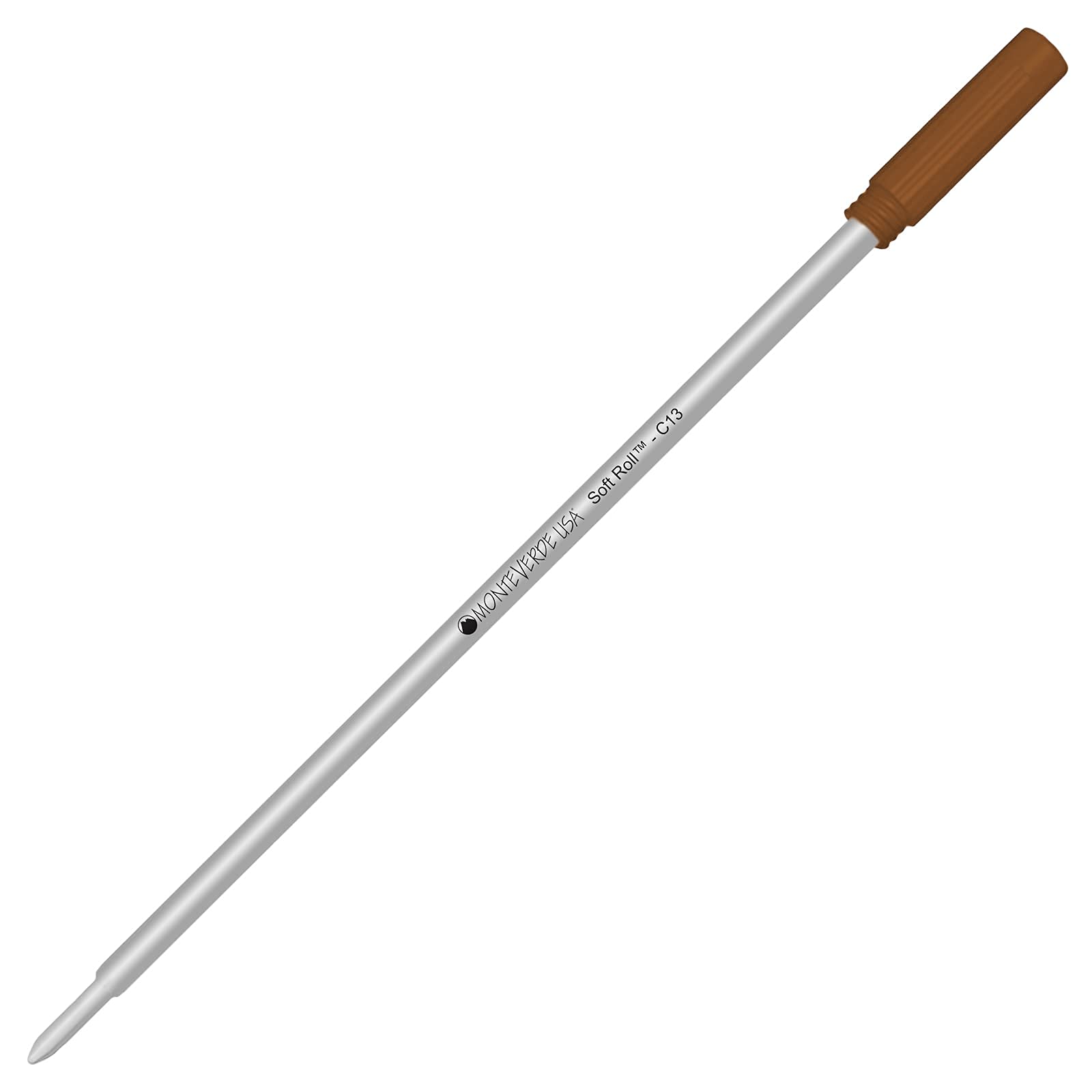 Monteverde Soft Roll Ballpoint C13 Ink Refill - 1 Pack - Compatible with Cross Style Pens - Brown (Medium Tip 0.7mm) - Smooth Writing for Office, School & Everyday Use