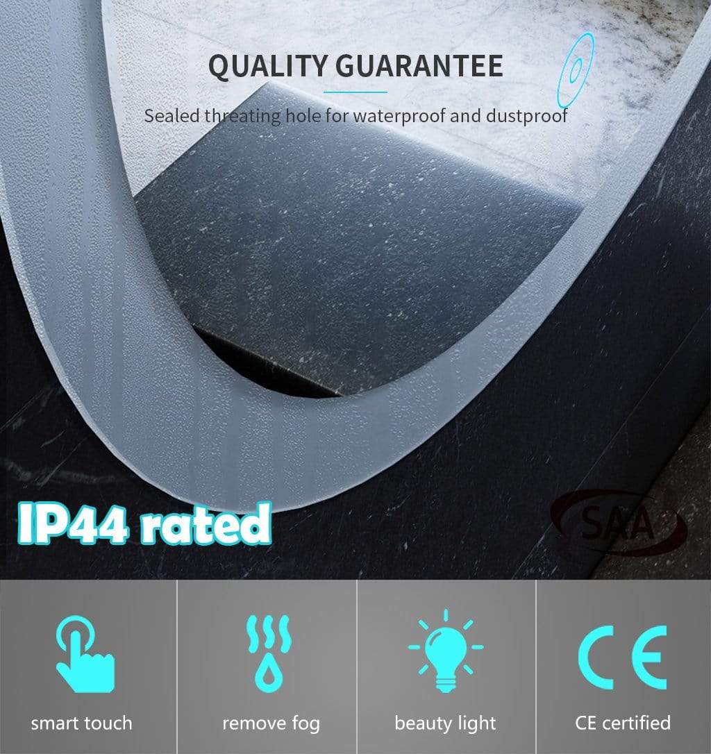 620mm x 840mm LED Bathroom Mirror with Front & Back Lighting - Perfect for Vanity, Makeup Application and Modern Bathroom Decor