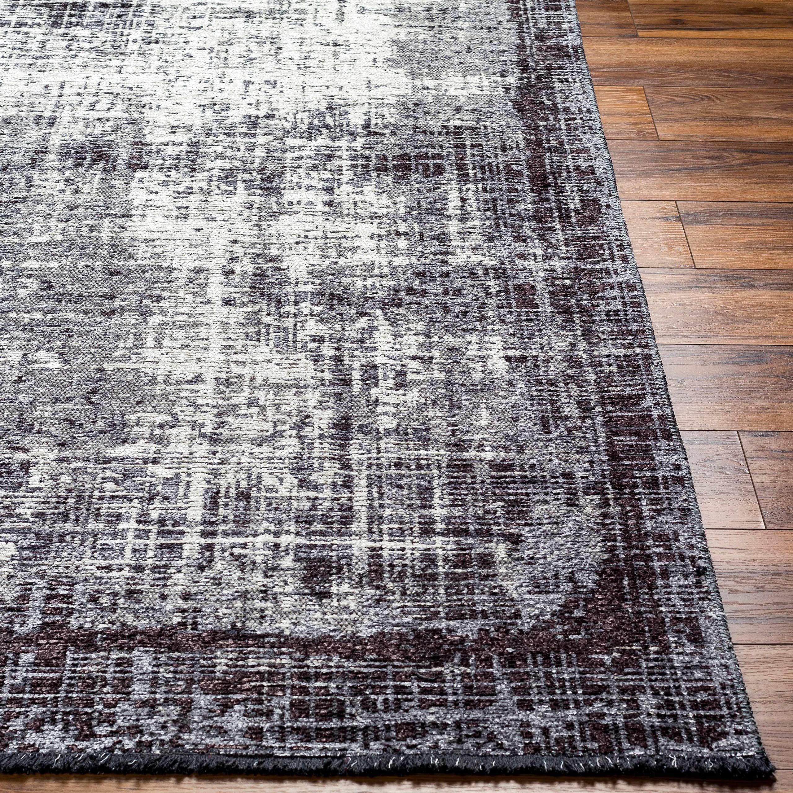 Hauteloom Appa Modern Area Rug for Living Room & Bedroom - Soft Gray, Beige, Blue - 9'10