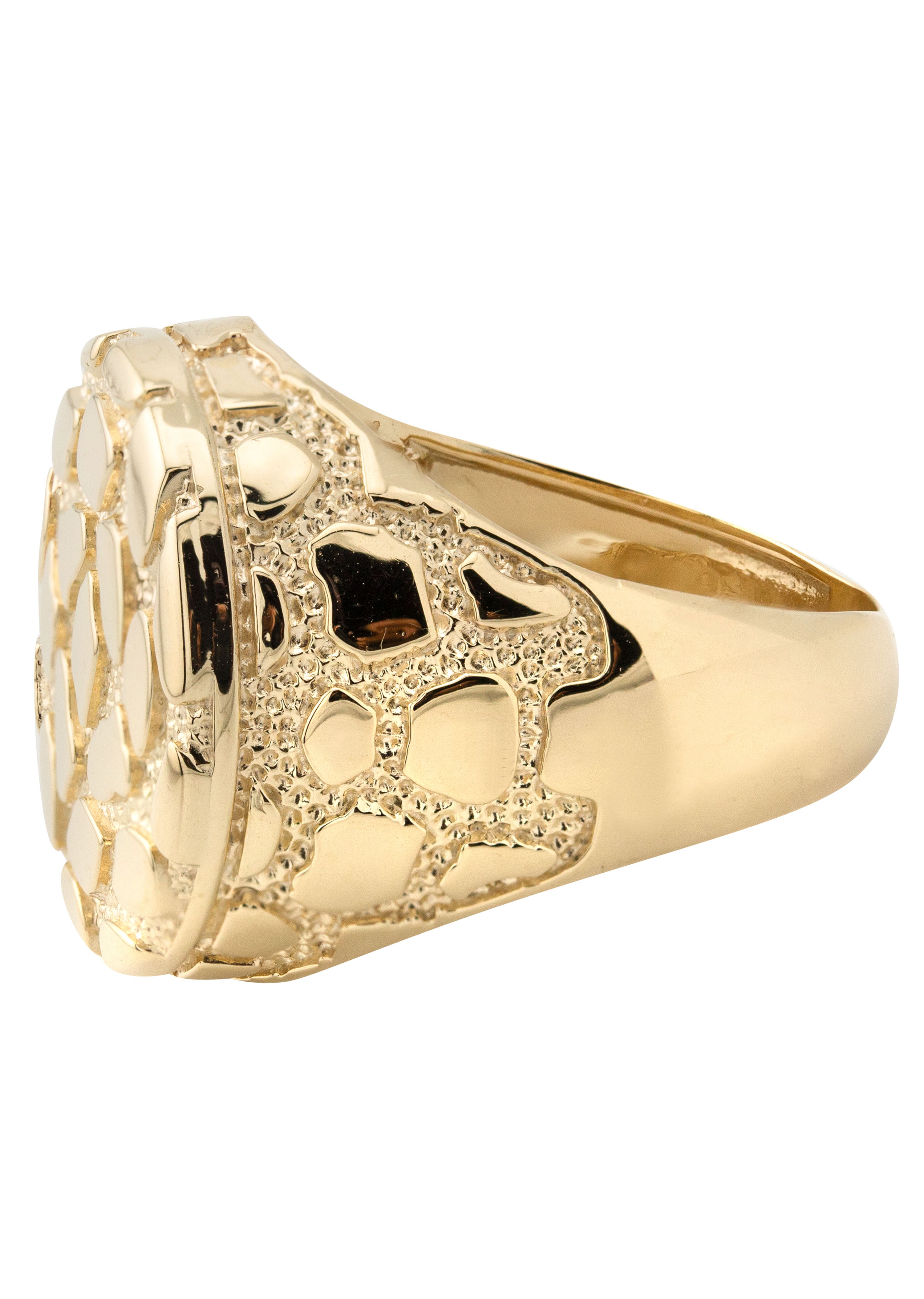 10K Gold Nugget Ring for Men - 4.4 Grams Solid Gold Statement Jewelry - Perfect for Gifts, Weddings & Everyday Wear